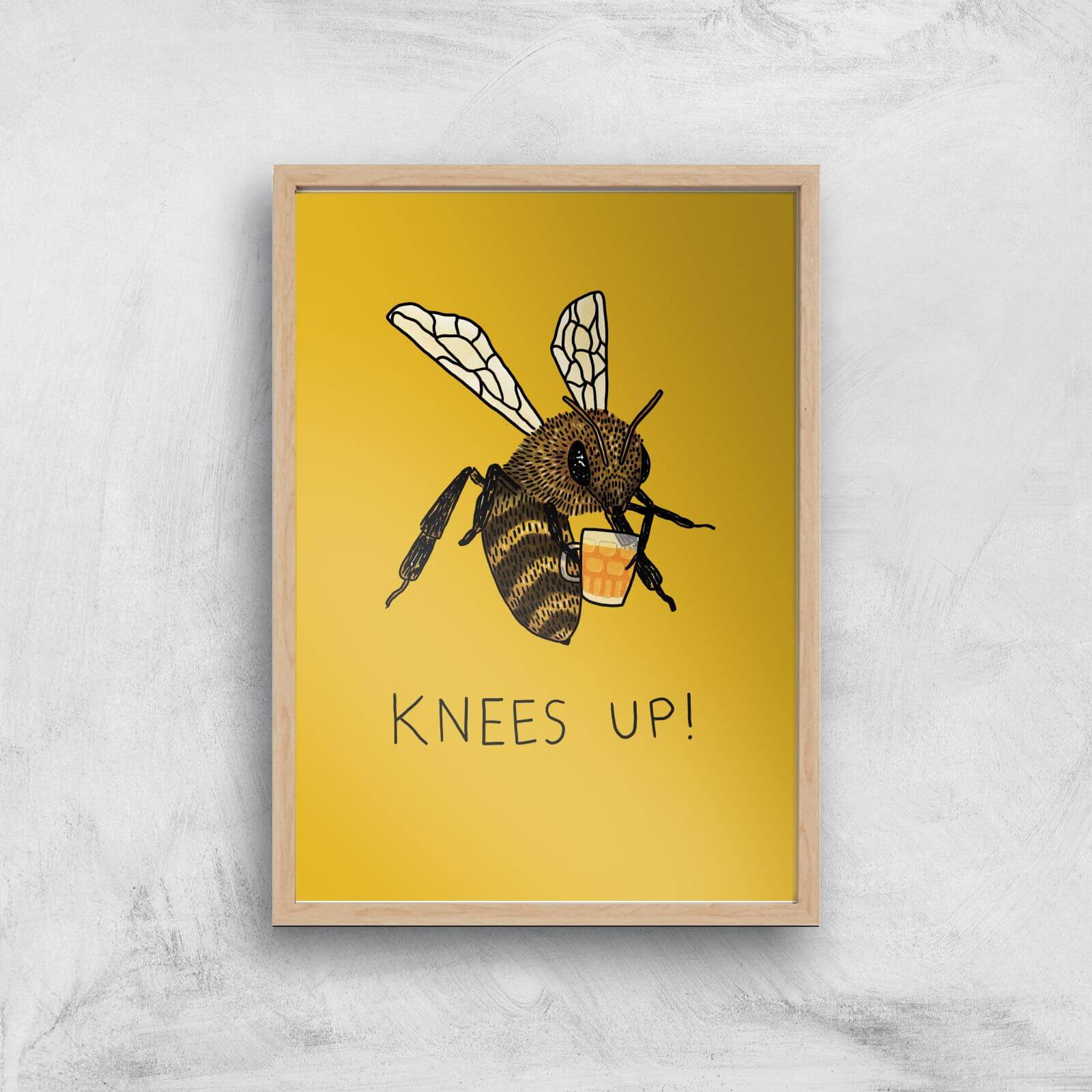 Bees Knees Up Giclee Art Print - A4 - Wooden Frame