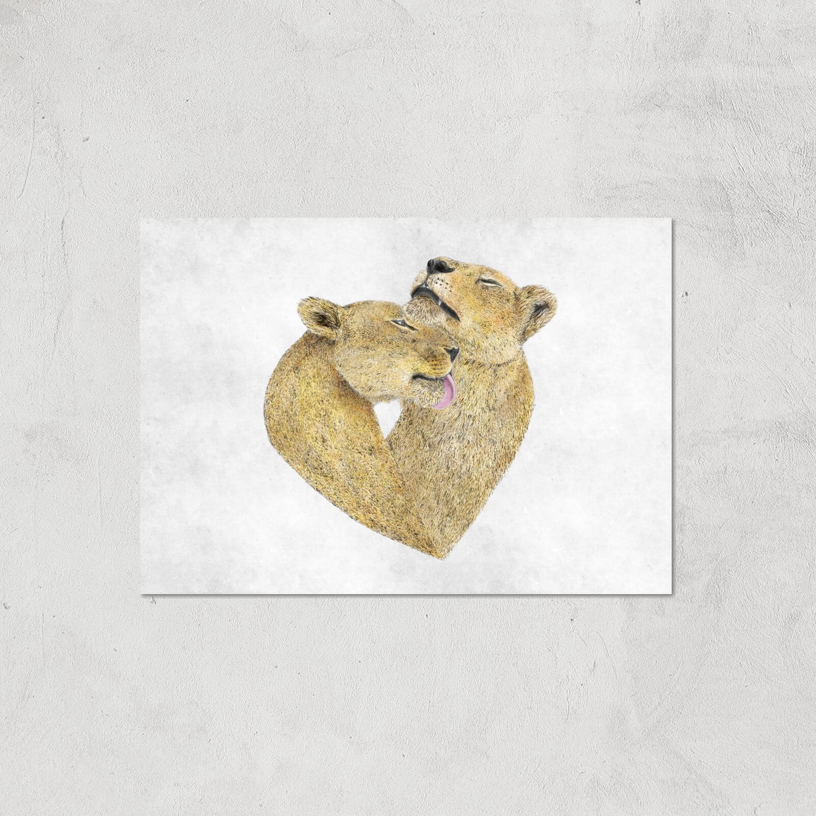 Lioness Lovers Giclee Art Print - A4 - Print Only