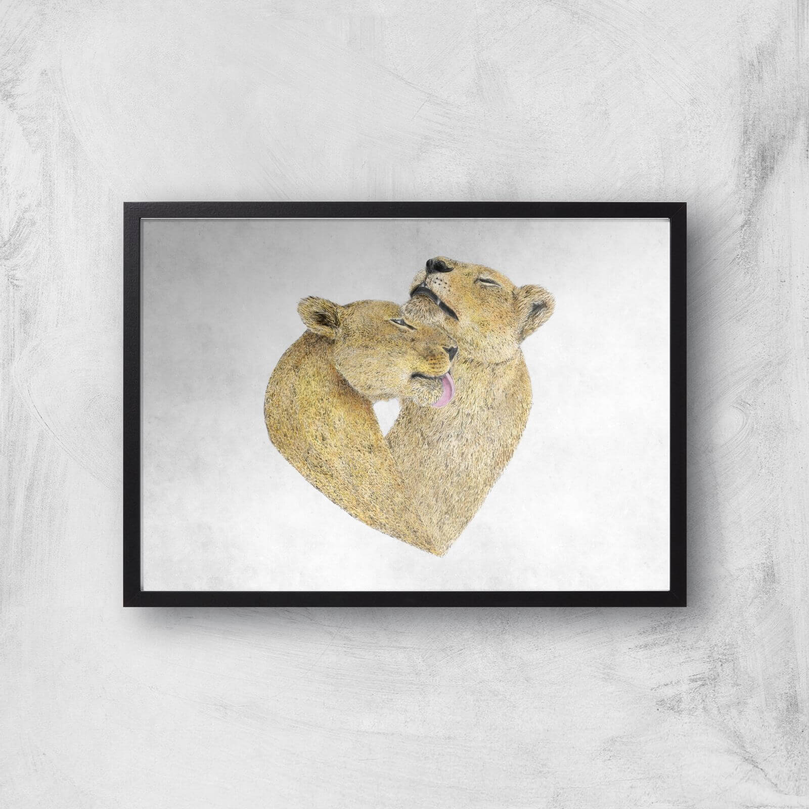 Lioness Lovers Giclee Art Print - A2 - Black Frame