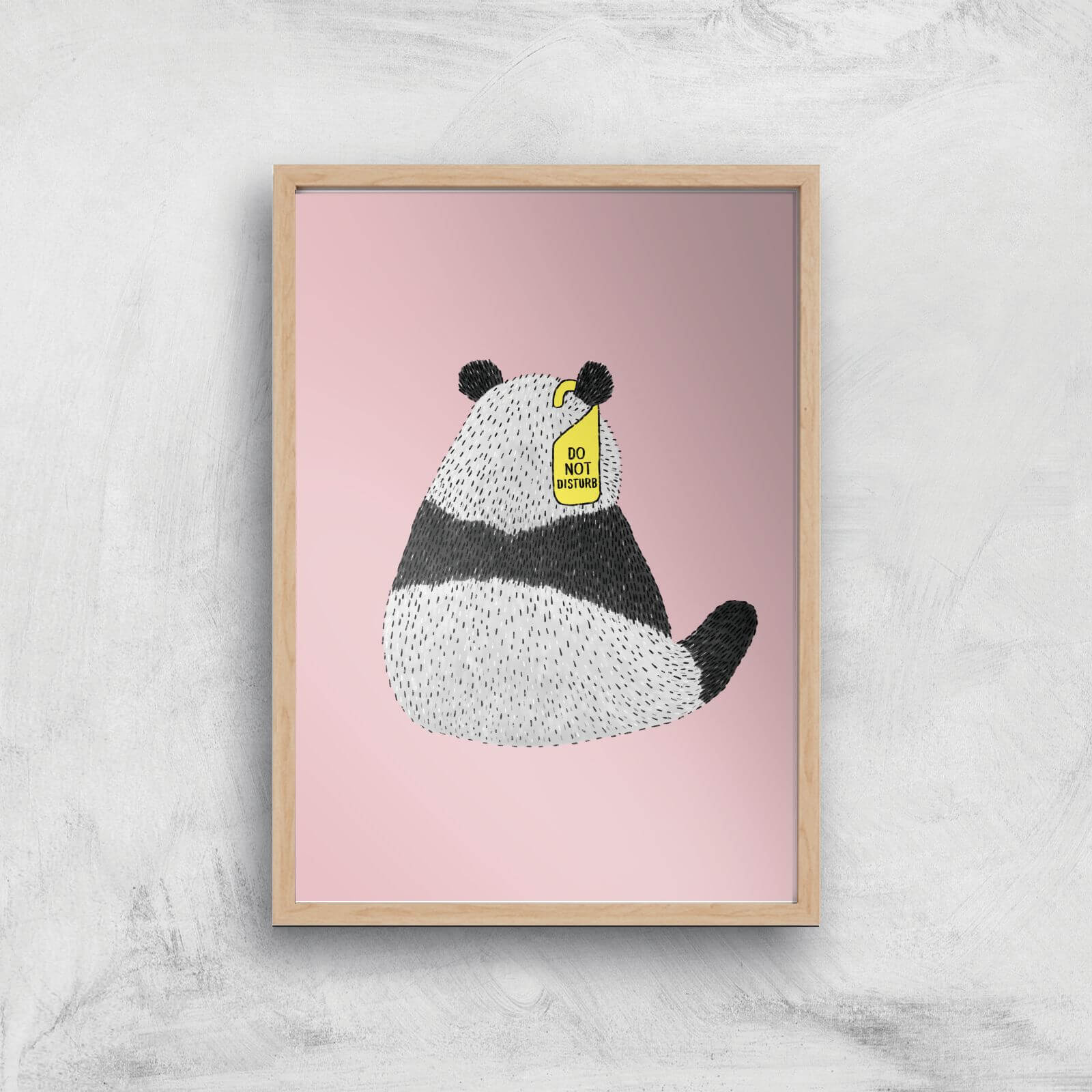 Do Not Disturb Panda Giclee Art Print - A3 - Wooden Frame
