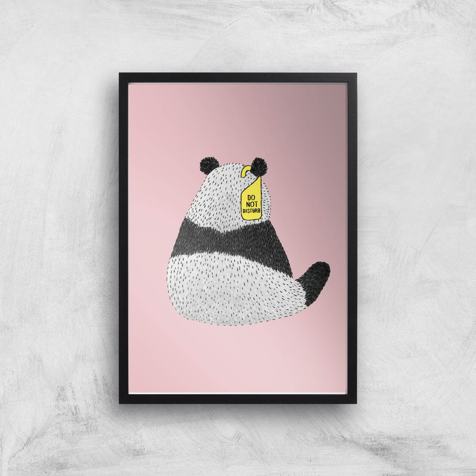 Do Not Disturb Panda Giclee Art Print - A2 - Black Frame