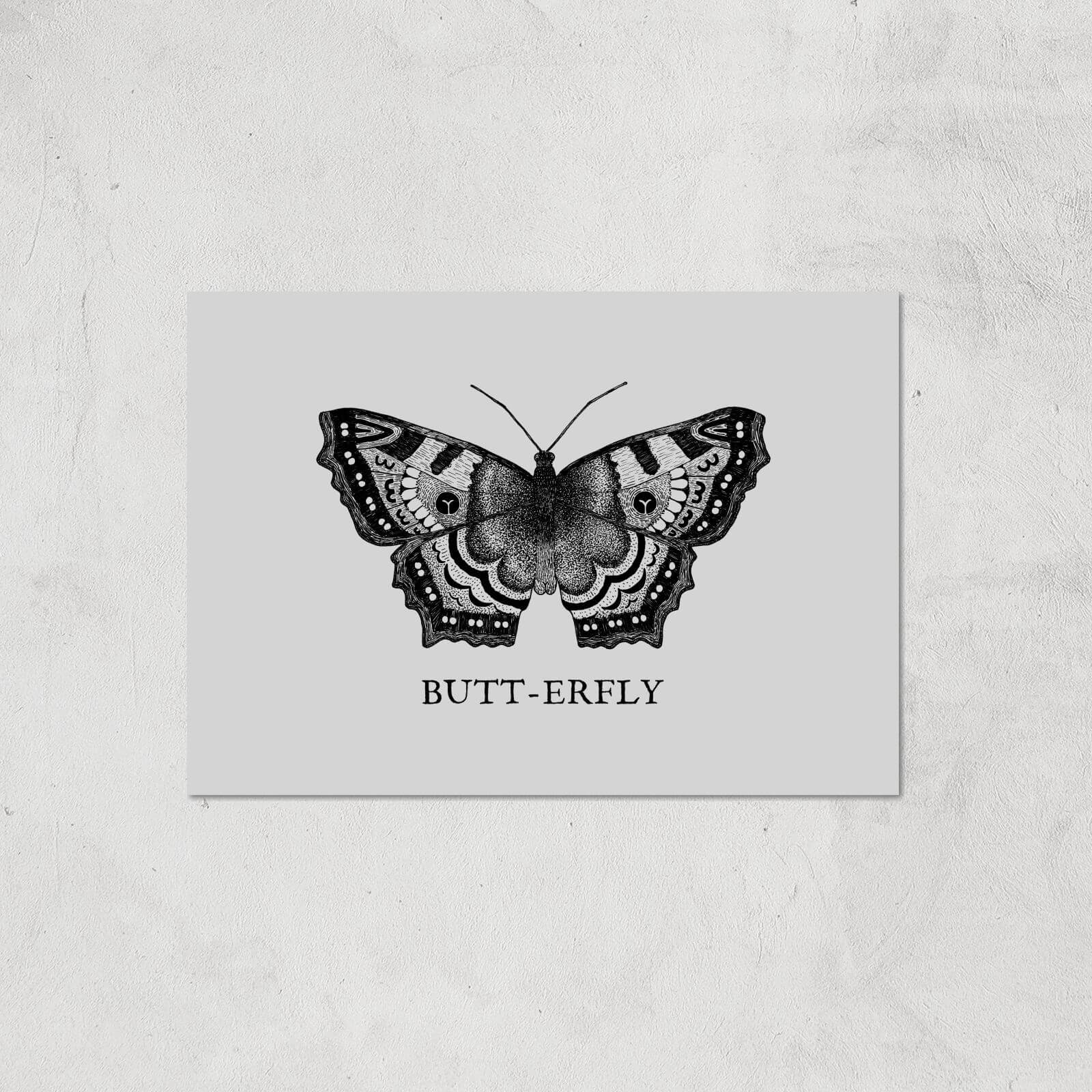 Butt-erfly Giclee Art Print - A4 - Print Only
