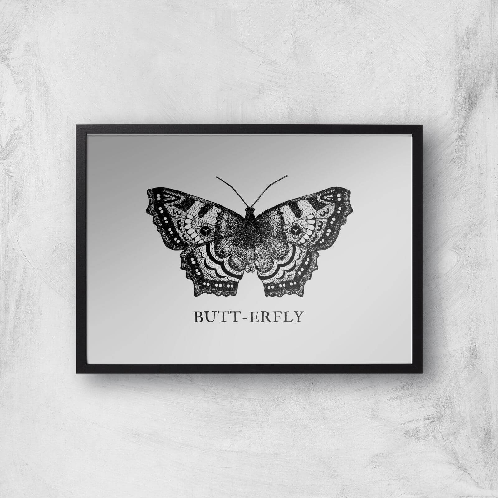 Butt-erfly Giclee Art Print - A2 - Black Frame