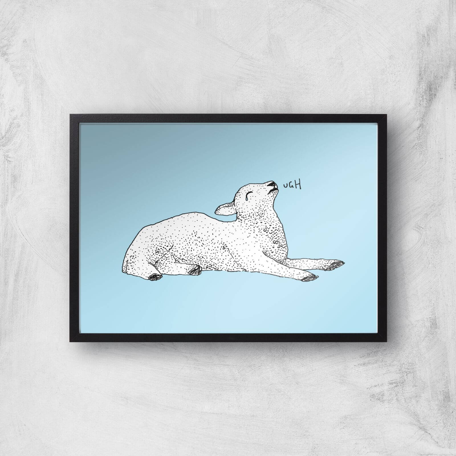 Exasperated Lamb Giclee Art Print - A3 - Black Frame