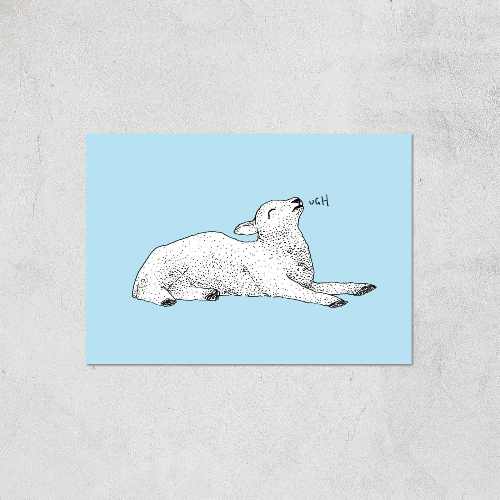 Exasperated Lamb Giclee Art Print - A2 - Print Only