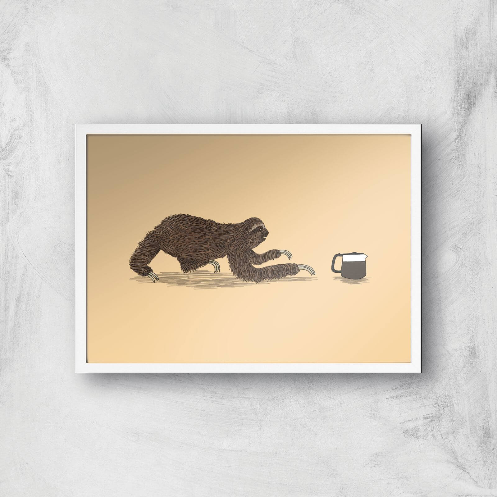 Crawl To The Coffee Giclee Art Print - A3 - White Frame