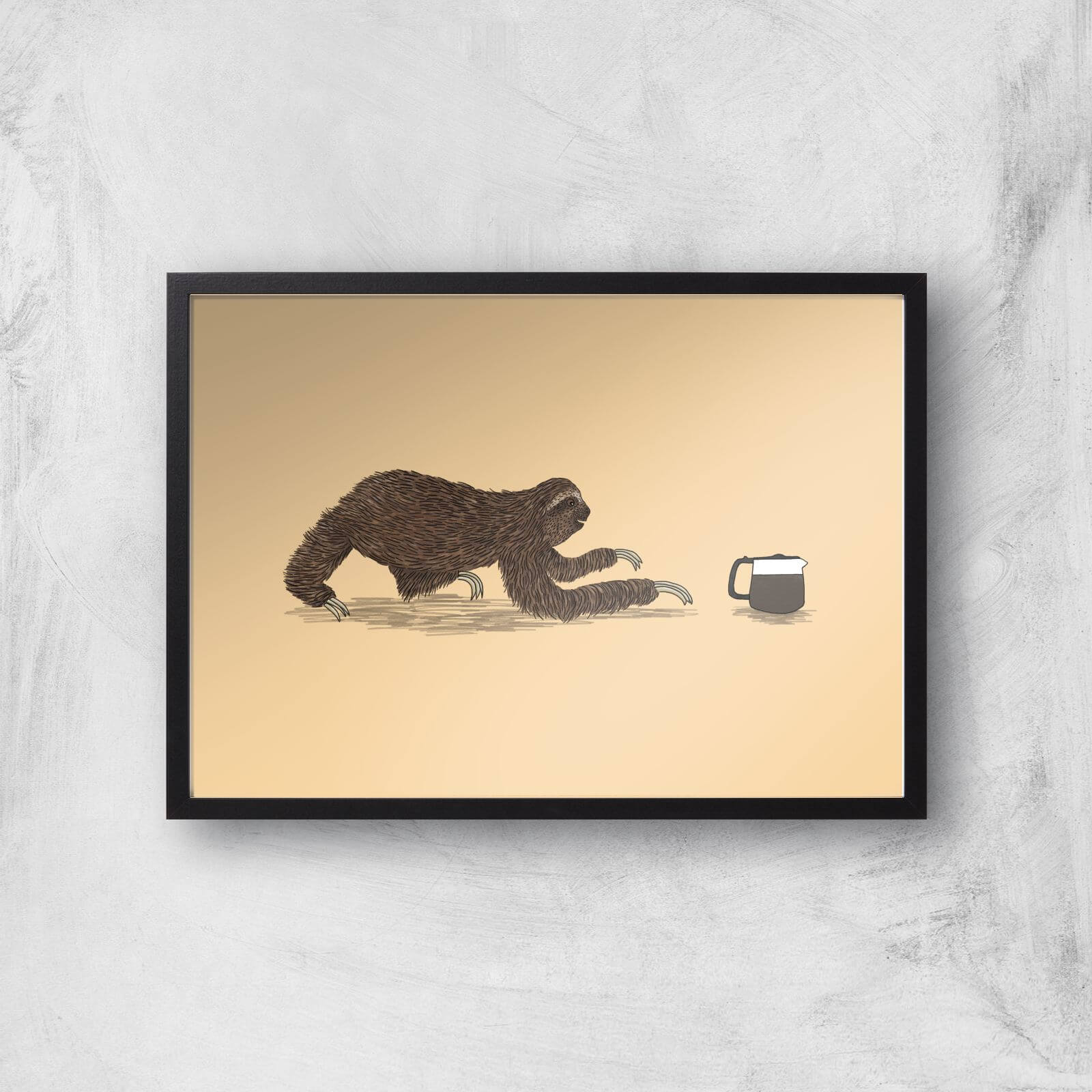 Crawl To The Coffee Giclee Art Print - A3 - Black Frame