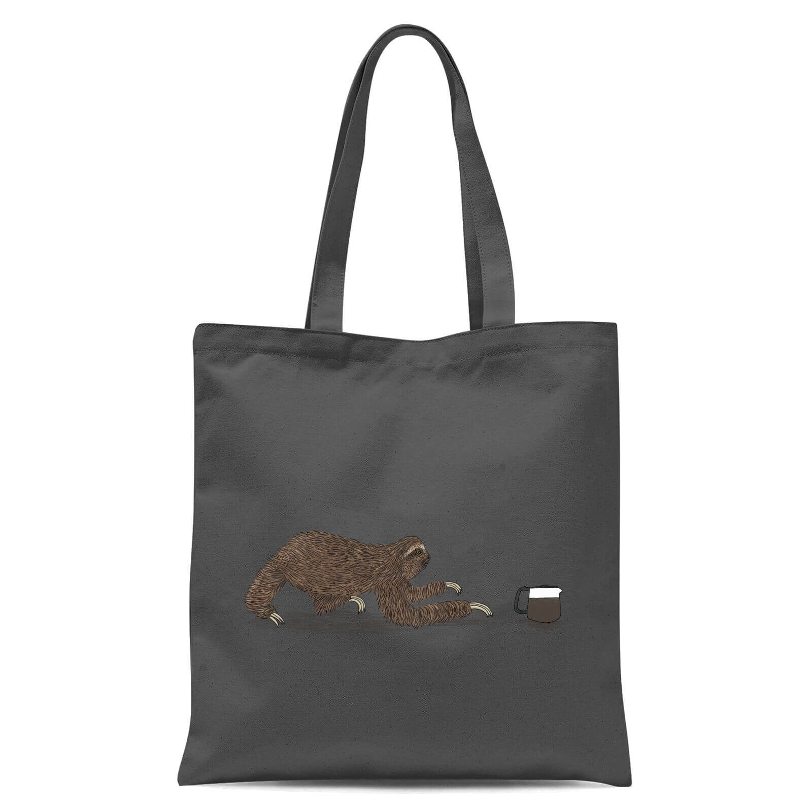 Crawl To The Coffee Tote Bag - Grey
