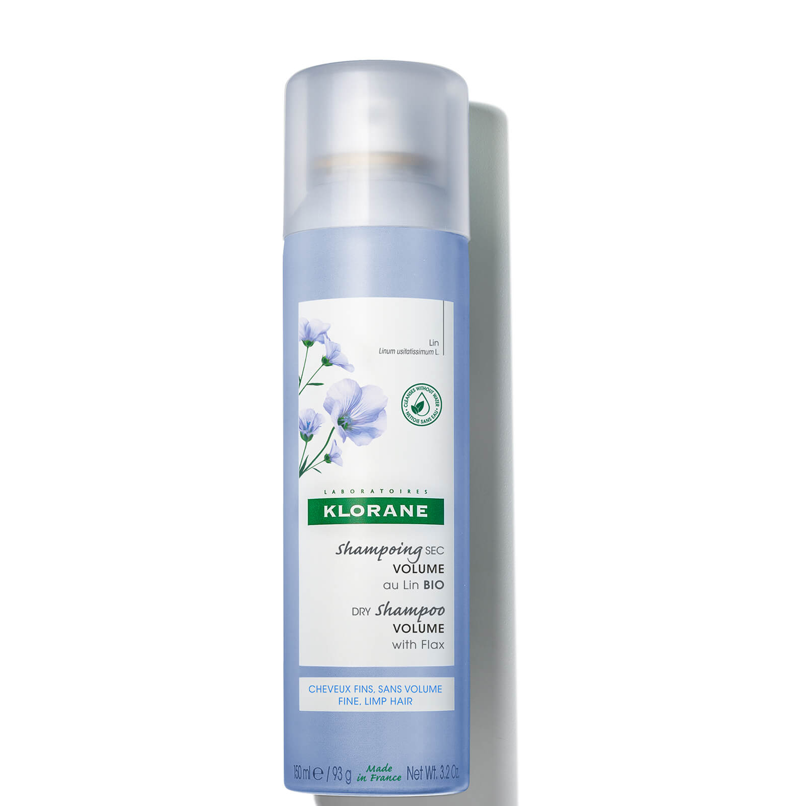 Klorane Volumising Dry Shampoo with Organic Flax Fibre for Fine, Limp Hair 150ml lookfantastic.com imagine