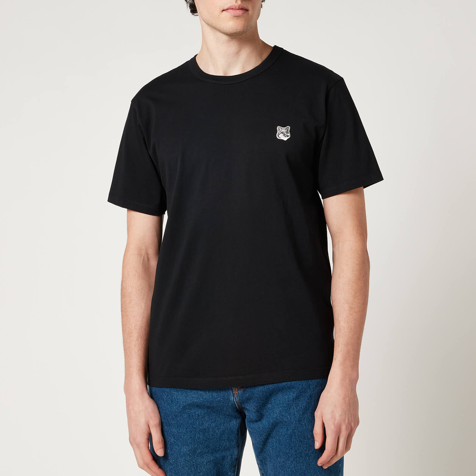 Maison Kitsuné Men's Grey Fox Head Patch Classic T-Shirt - Black - S