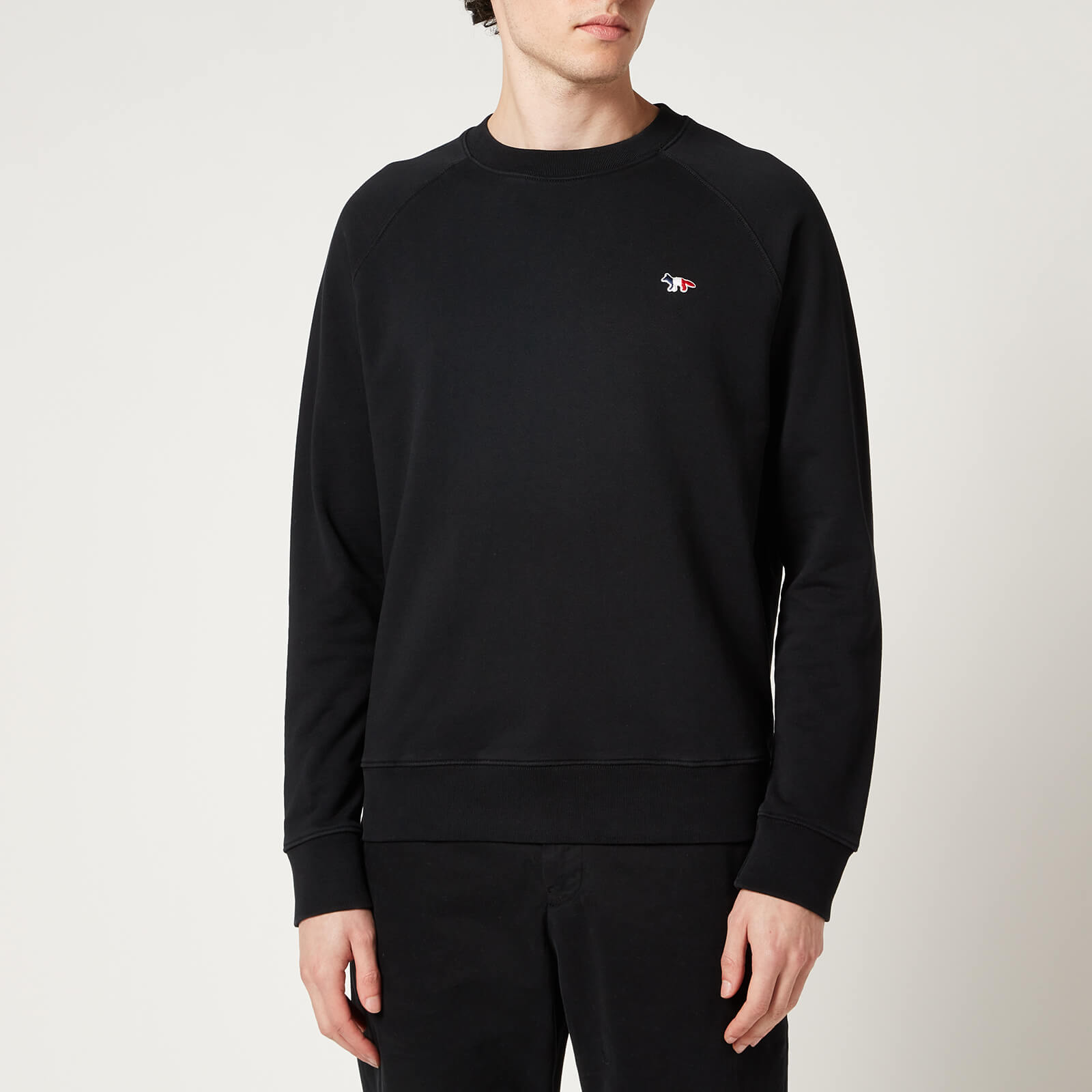 Maison Kitsuné Men's Tricolor Fox Patch Clean Sweatshirt - Black - S