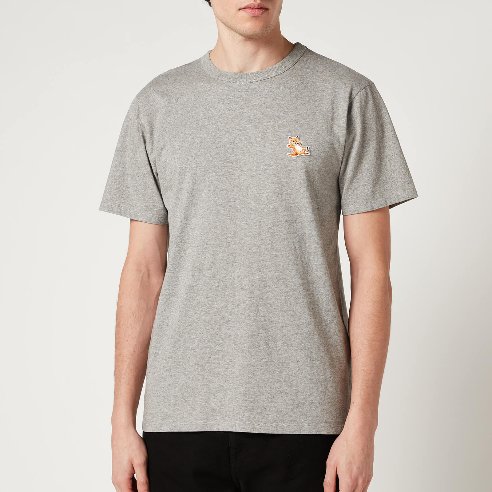 Maison Kitsuné Men's Chillax Fox Patch Classic T-Shirt - Grey Melange - M
