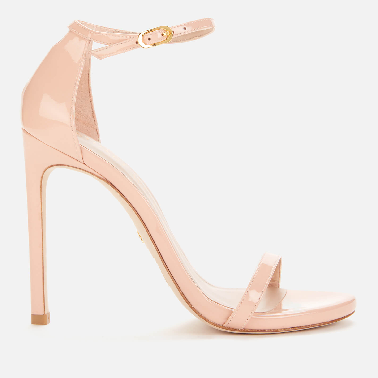 Stuart Weitzman Women's Nudistsong Leather Barely There Heeled Sandals - Poudre - UK 4
