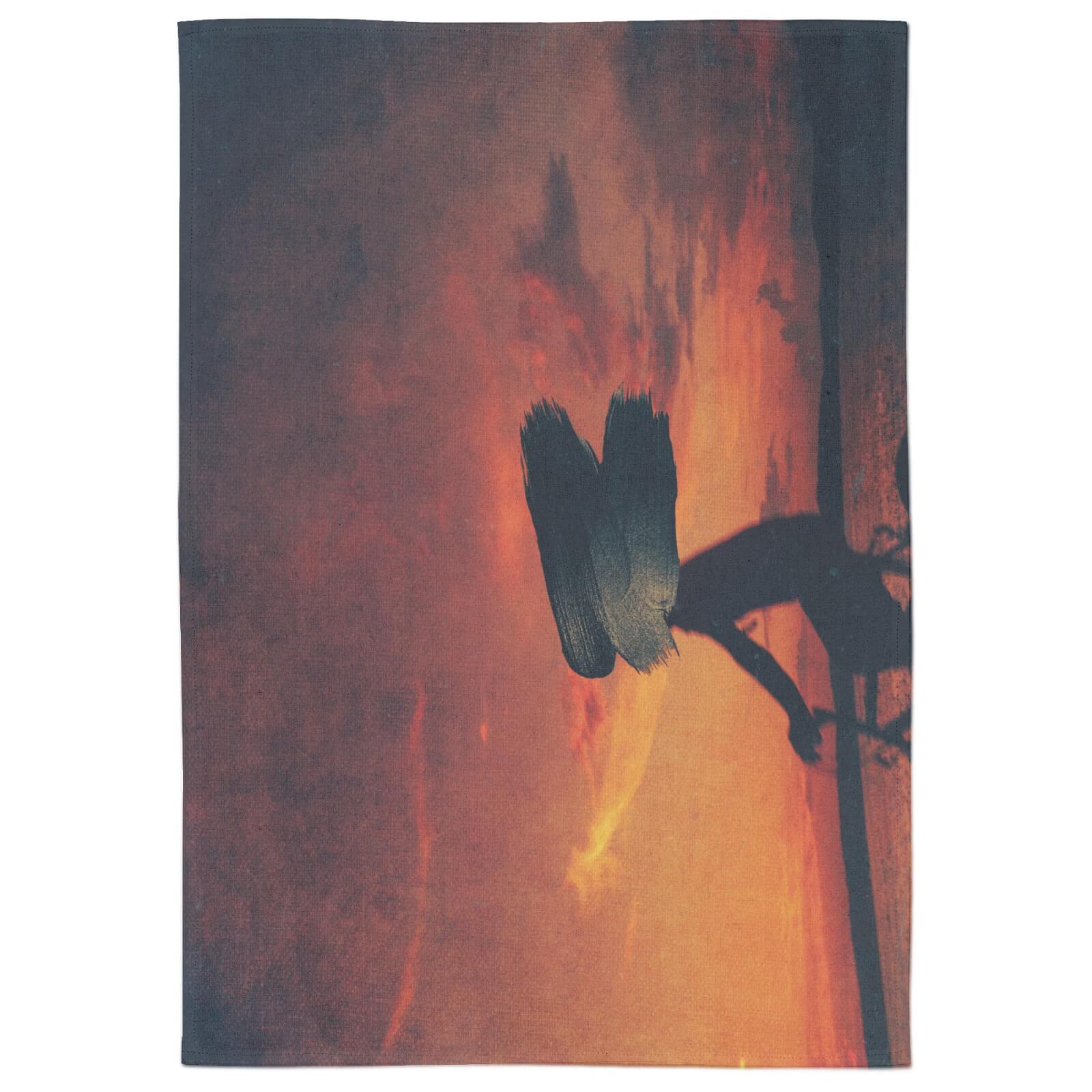 Somewhere In Time Cotton Tea Towel - White