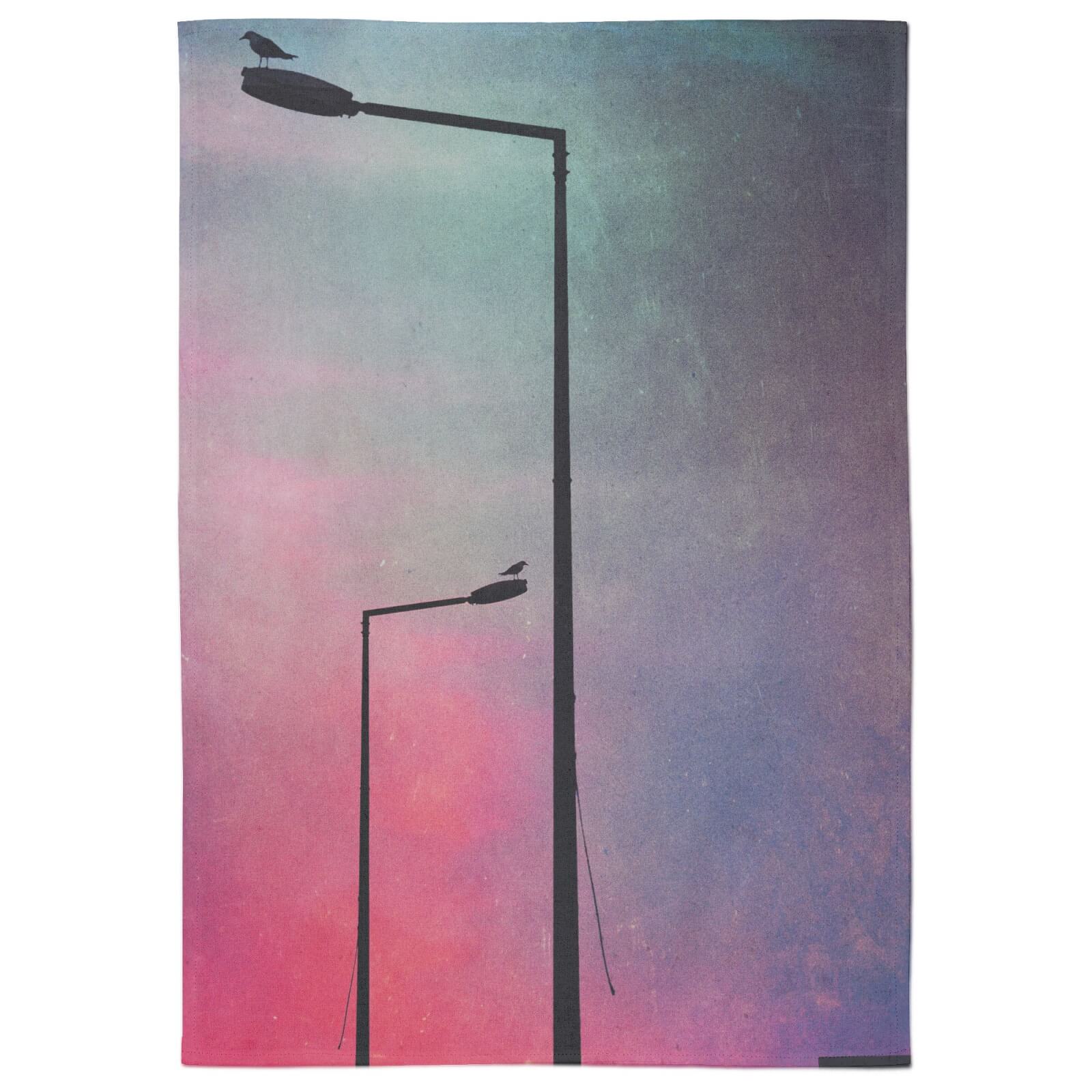 Pink Love Cotton Tea Towel - White