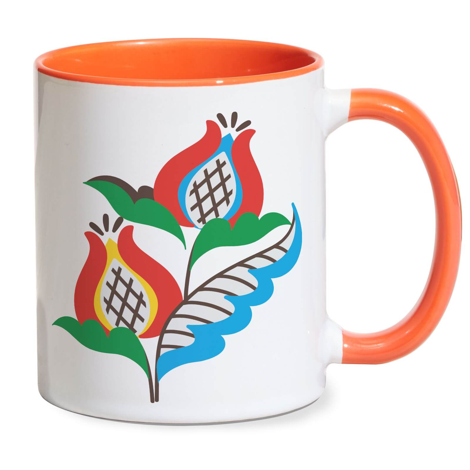 Homestyle Flower Mug - Orange
