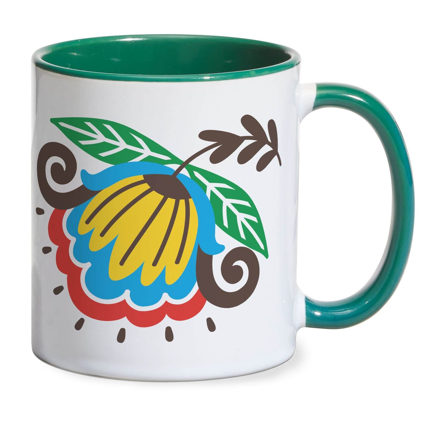 Colloquial Flower Mug - Green