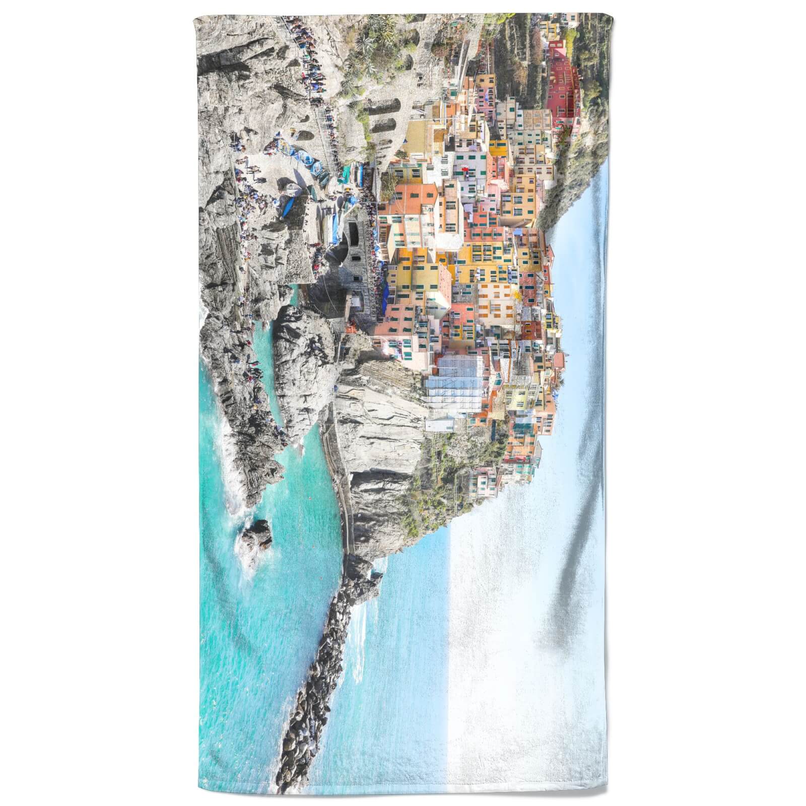 Colourful Coastal Town Beach Towel