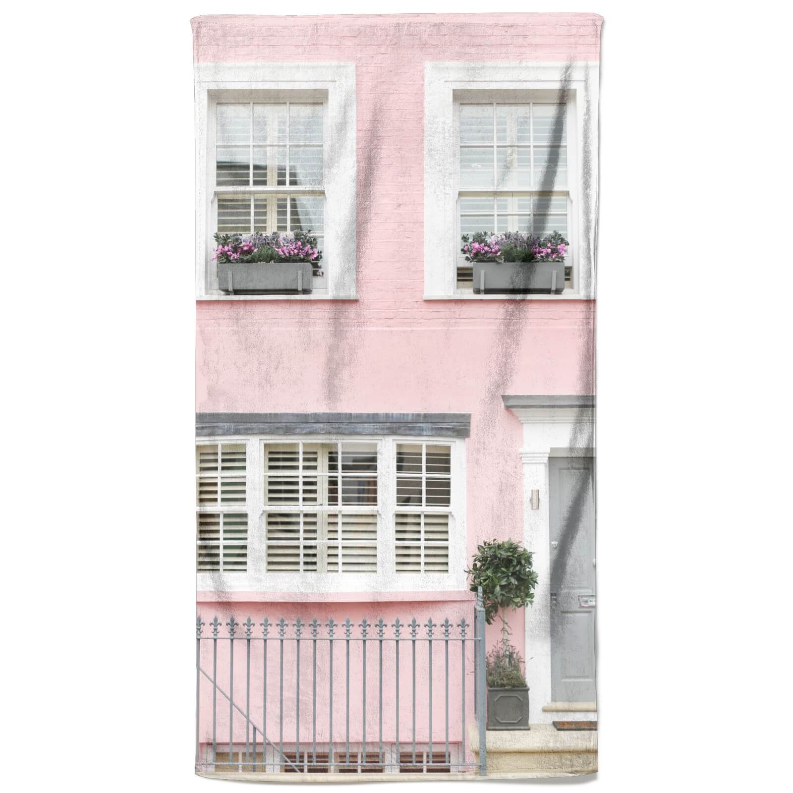 Grey Door Pink Walls Beach Towel