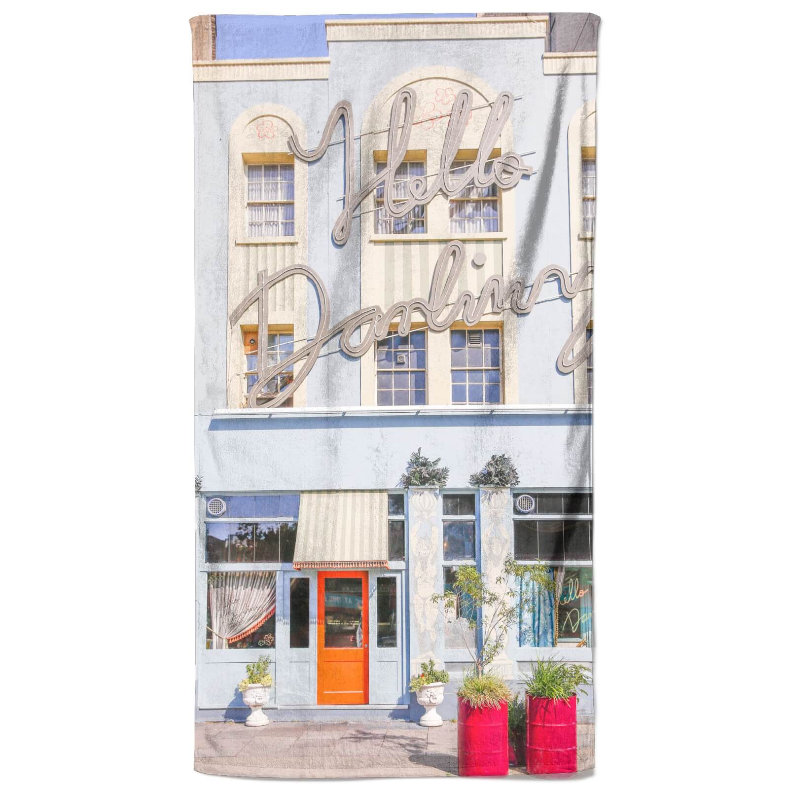 Retro Building Beach Towel