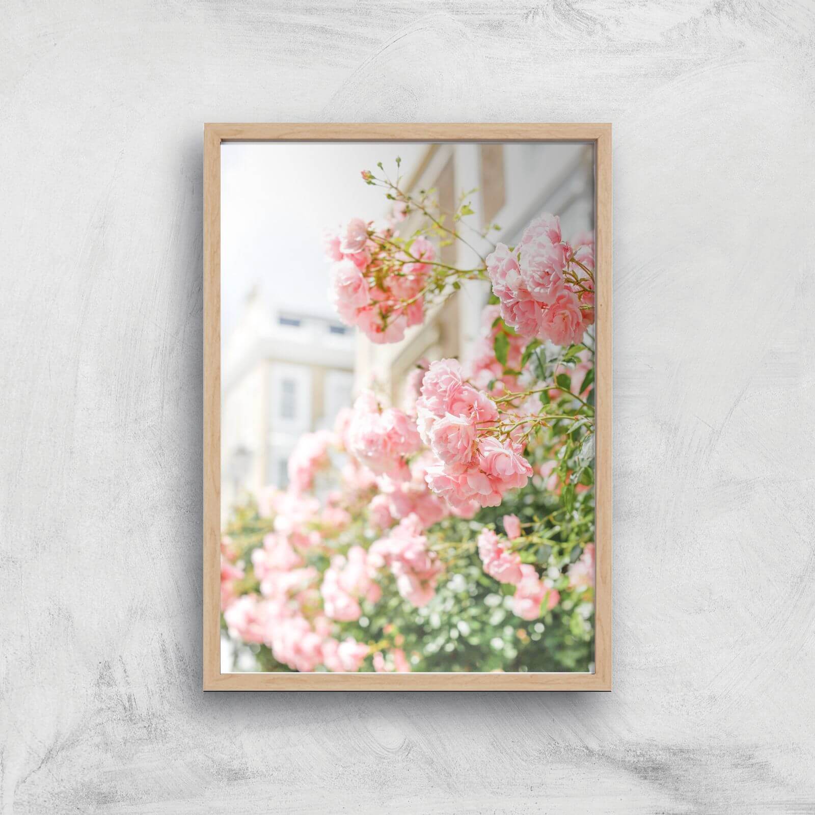 London Bloomage Giclee Art Print - A4 - Wooden Frame