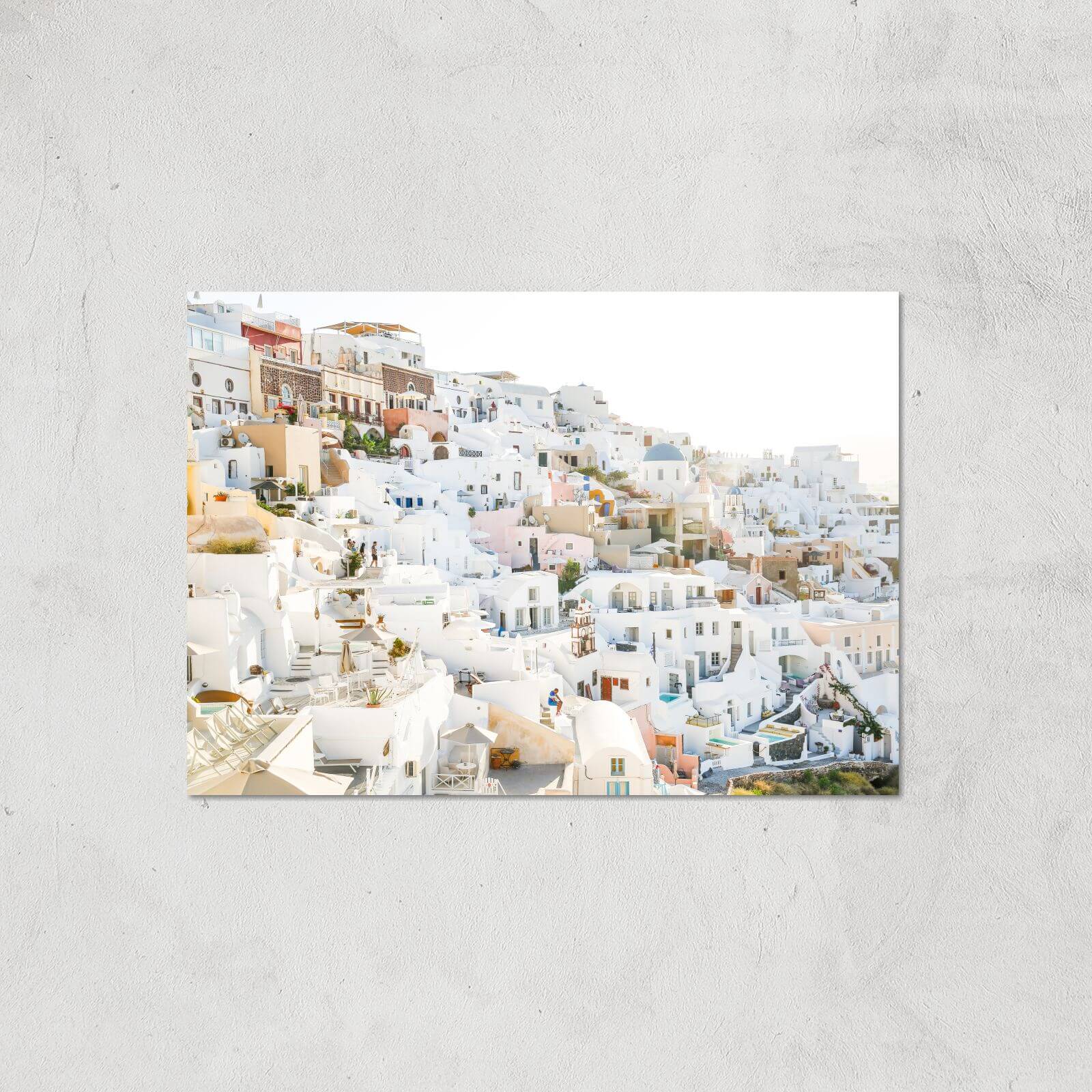 Santorini White Giclee Art Print - A4 - Print Only