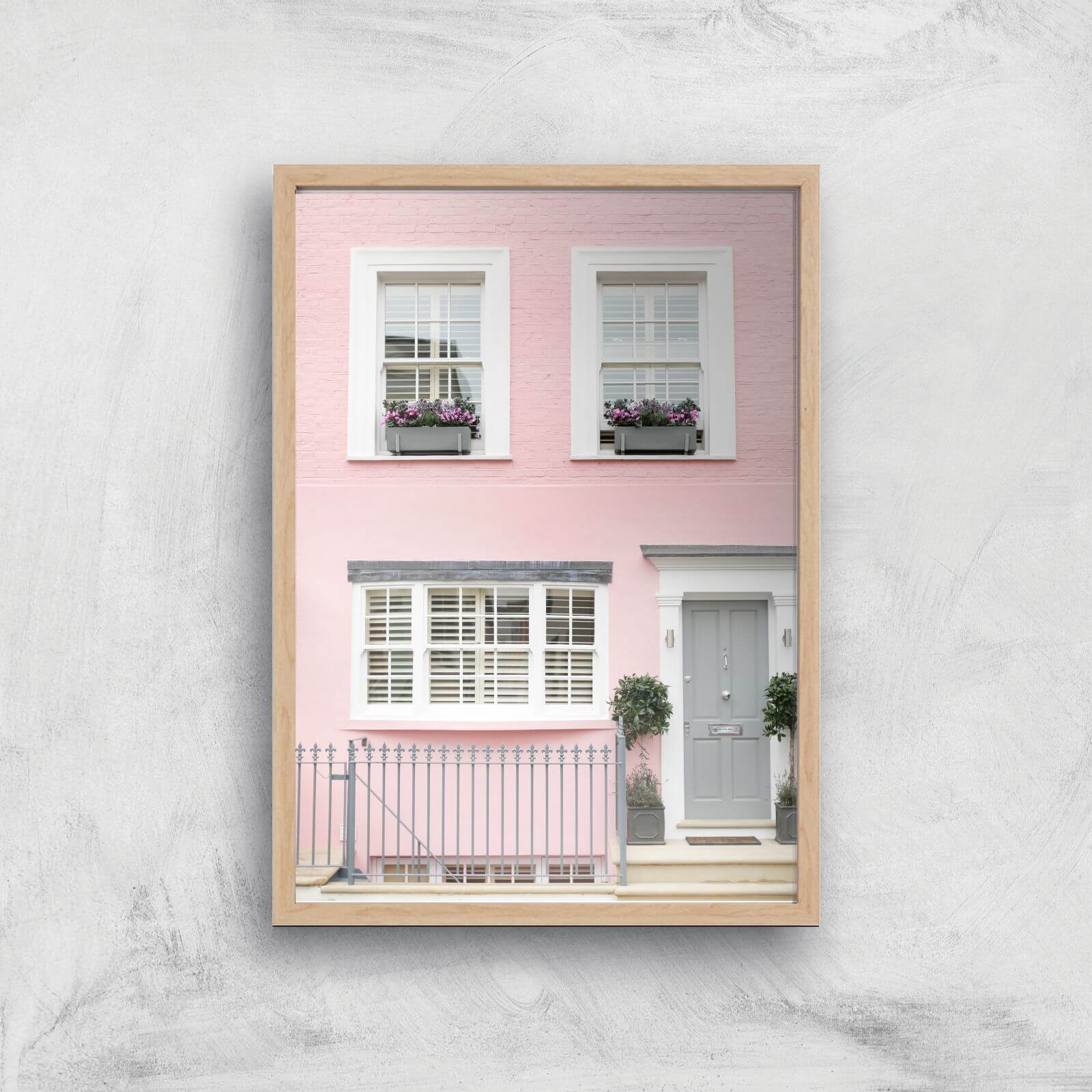 Pink Walls Giclee Art Print - A4 - Wooden Frame