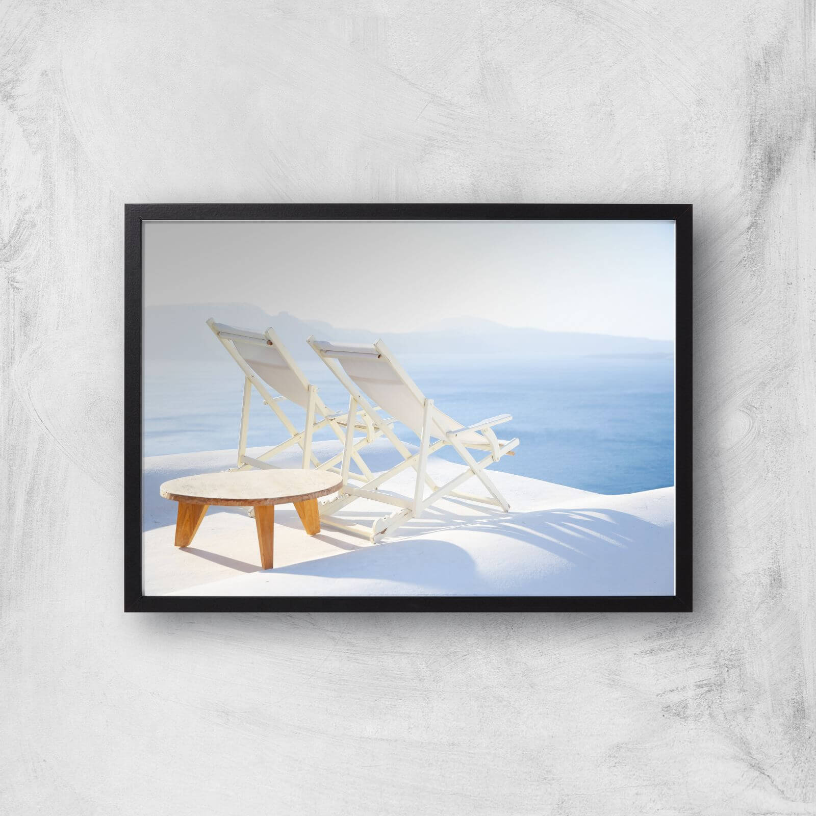 Santorini Rest Giclee Art Print - A3 - Black Frame