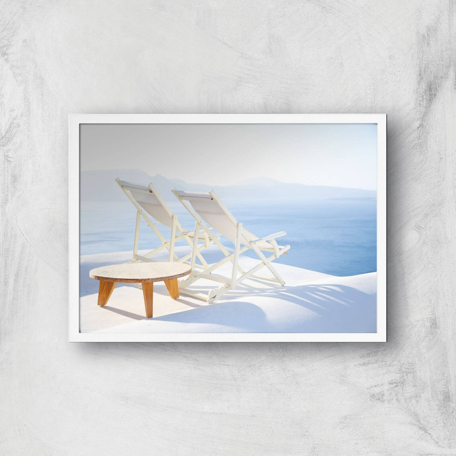 Santorini Rest Giclee Art Print - A2 - White Frame