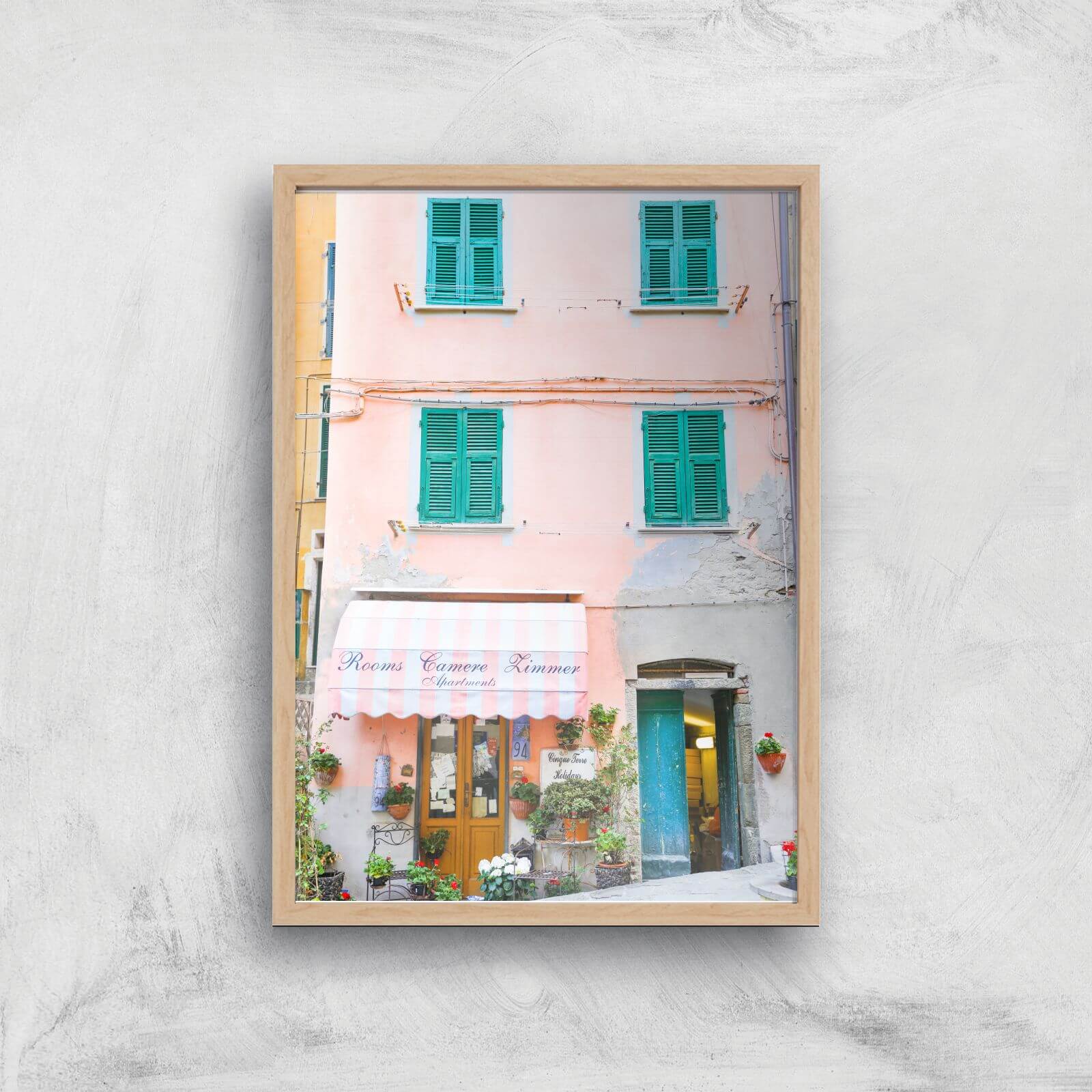 Italian Apartment Giclee Art Print - A4 - Wooden Frame