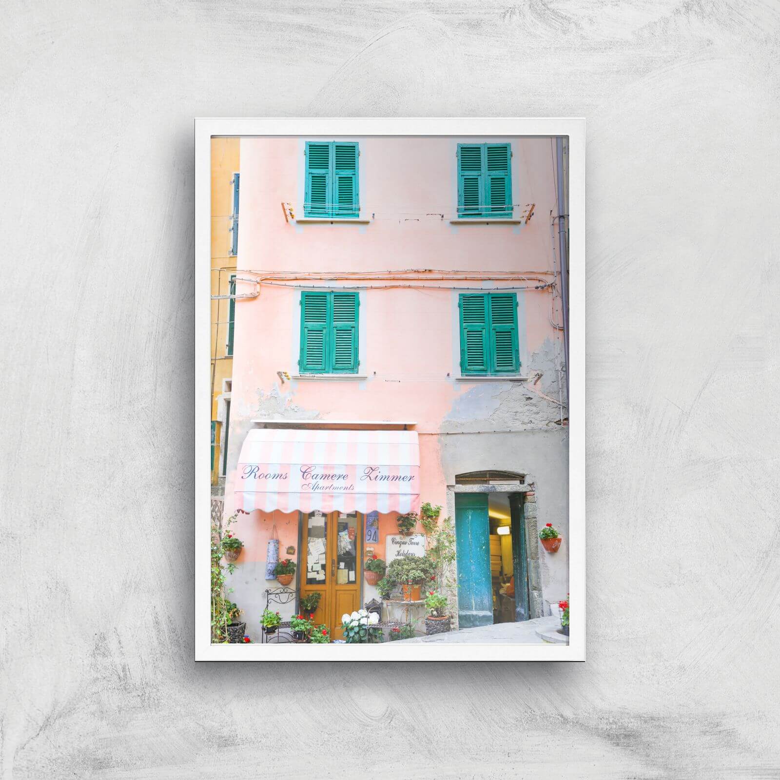Italian Apartment Giclee Art Print - A3 - White Frame