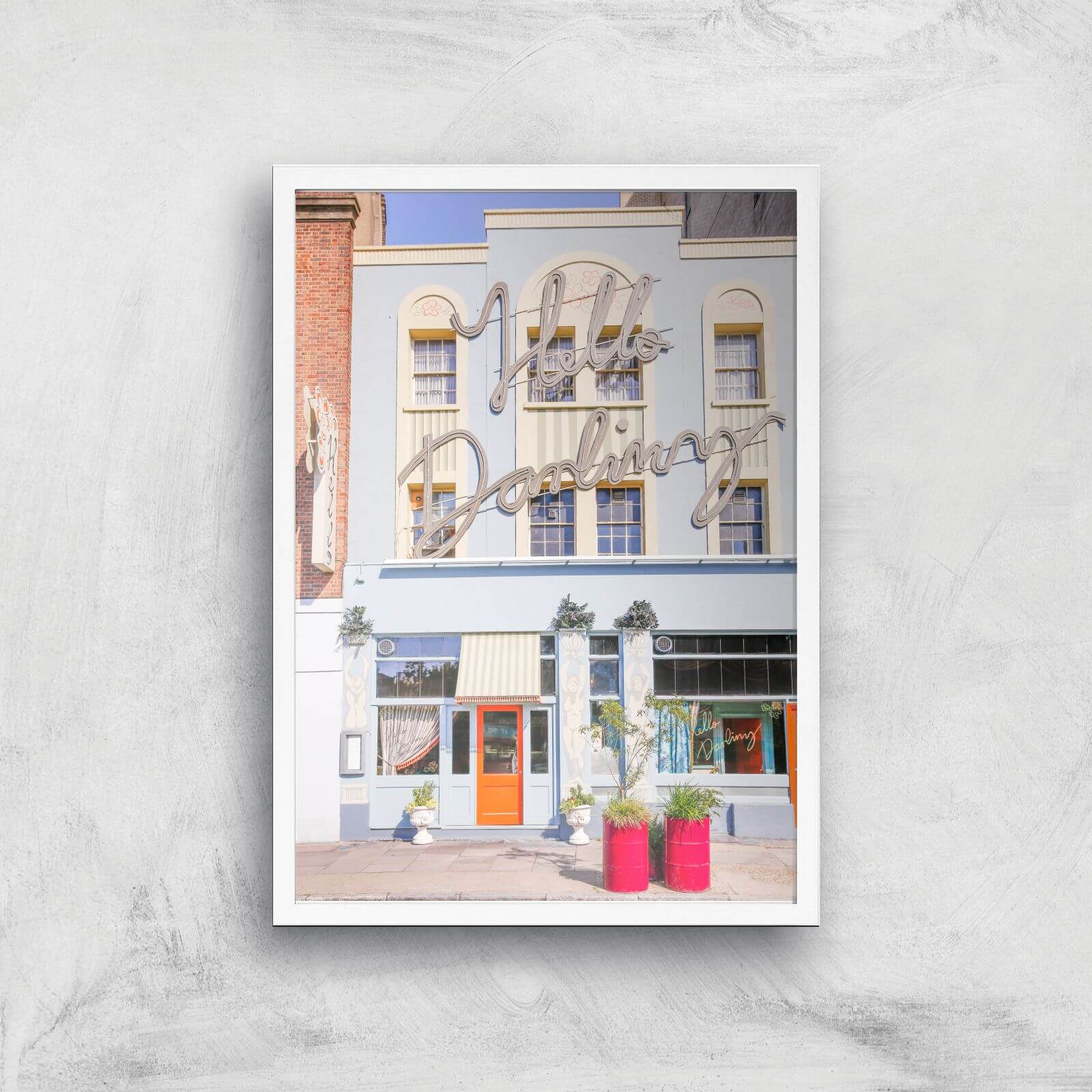 Hello Darling Giclee Art Print - A3 - White Frame