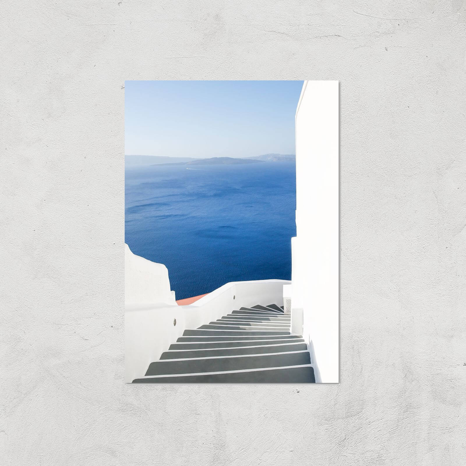 Santorini Steps Giclee Art Print - A3 - Print Only
