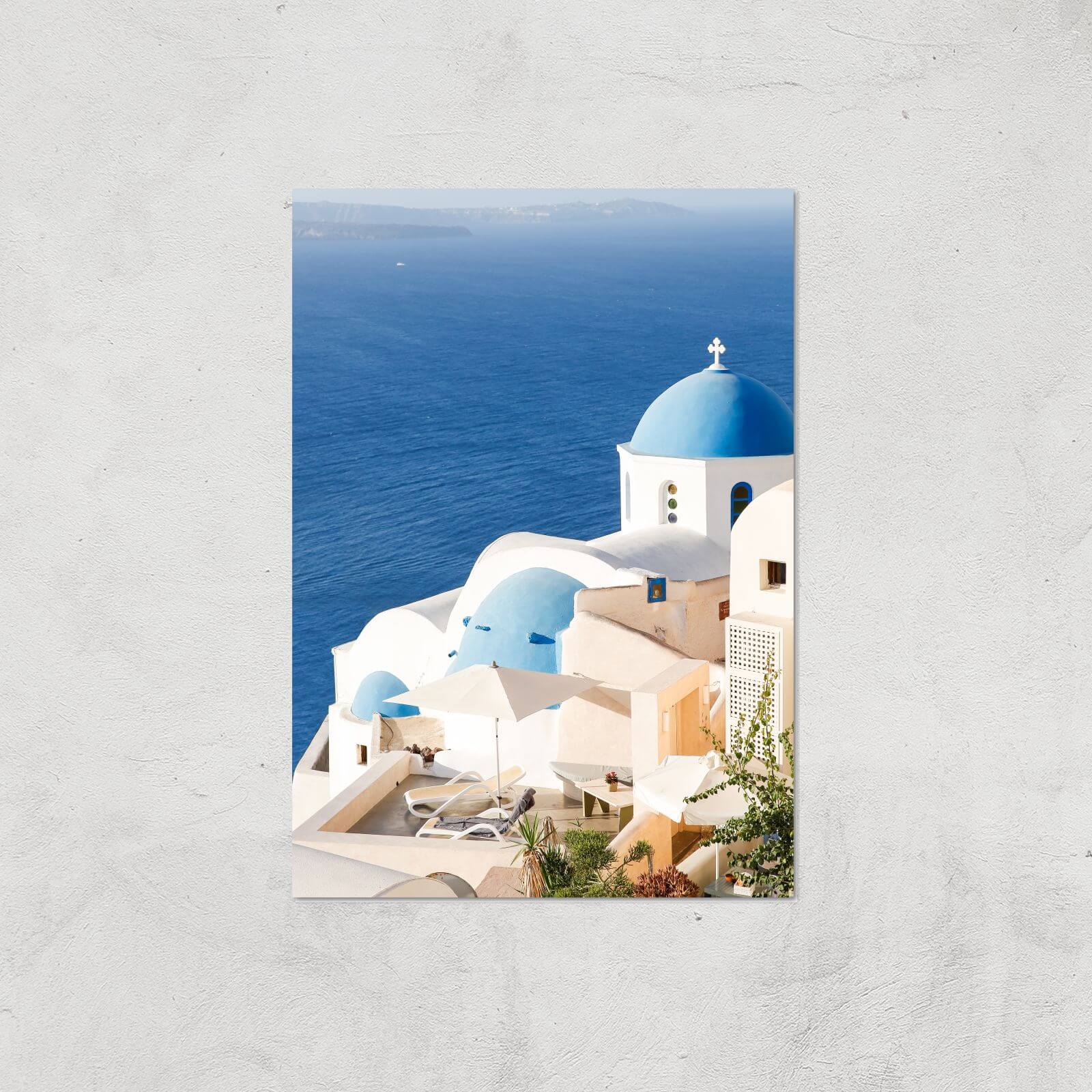 Santorini Views Giclee Art Print - A4 - Print Only