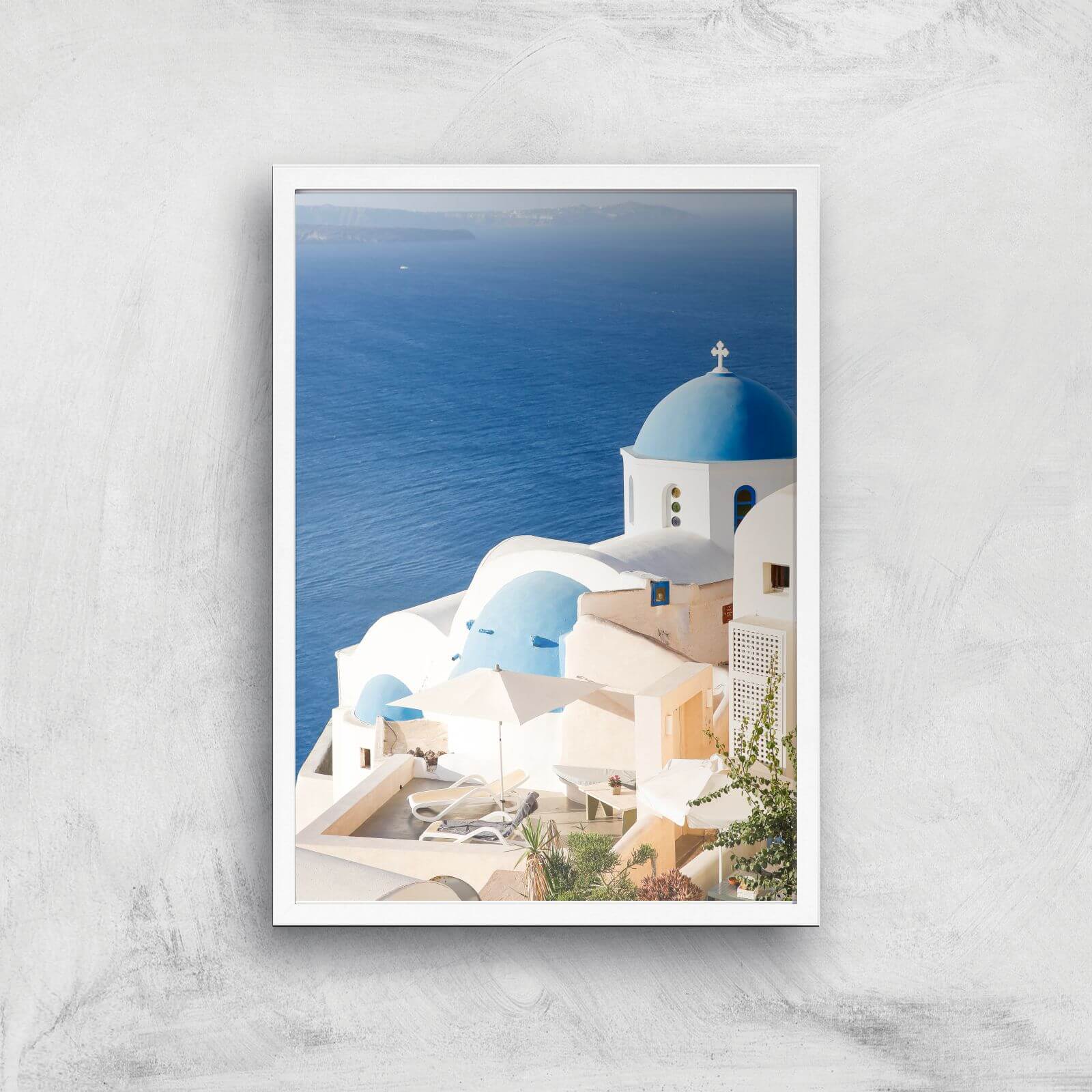 Santorini Views Giclee Art Print - A2 - White Frame