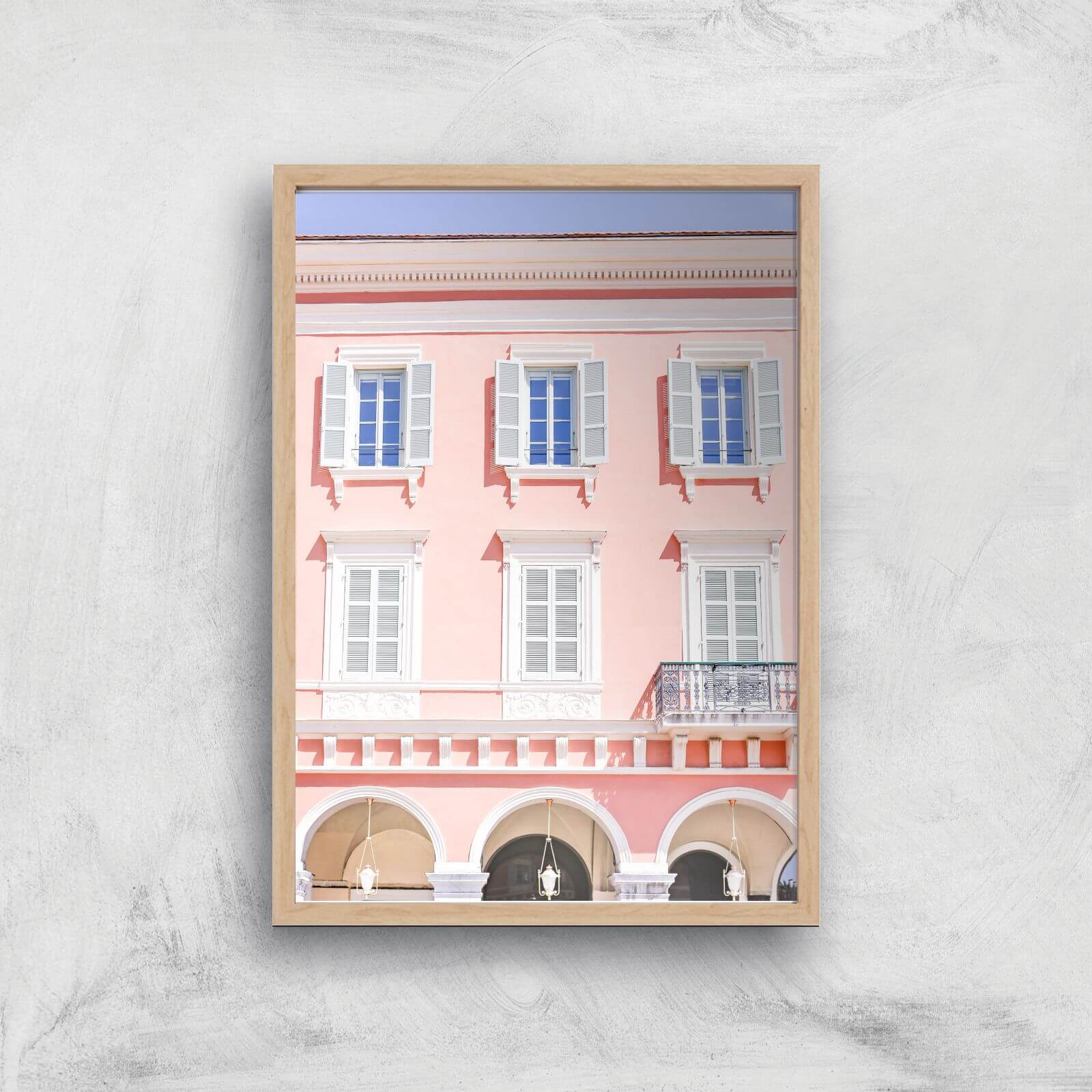 Rose Bon Bon Giclee Art Print - A3 - Wooden Frame