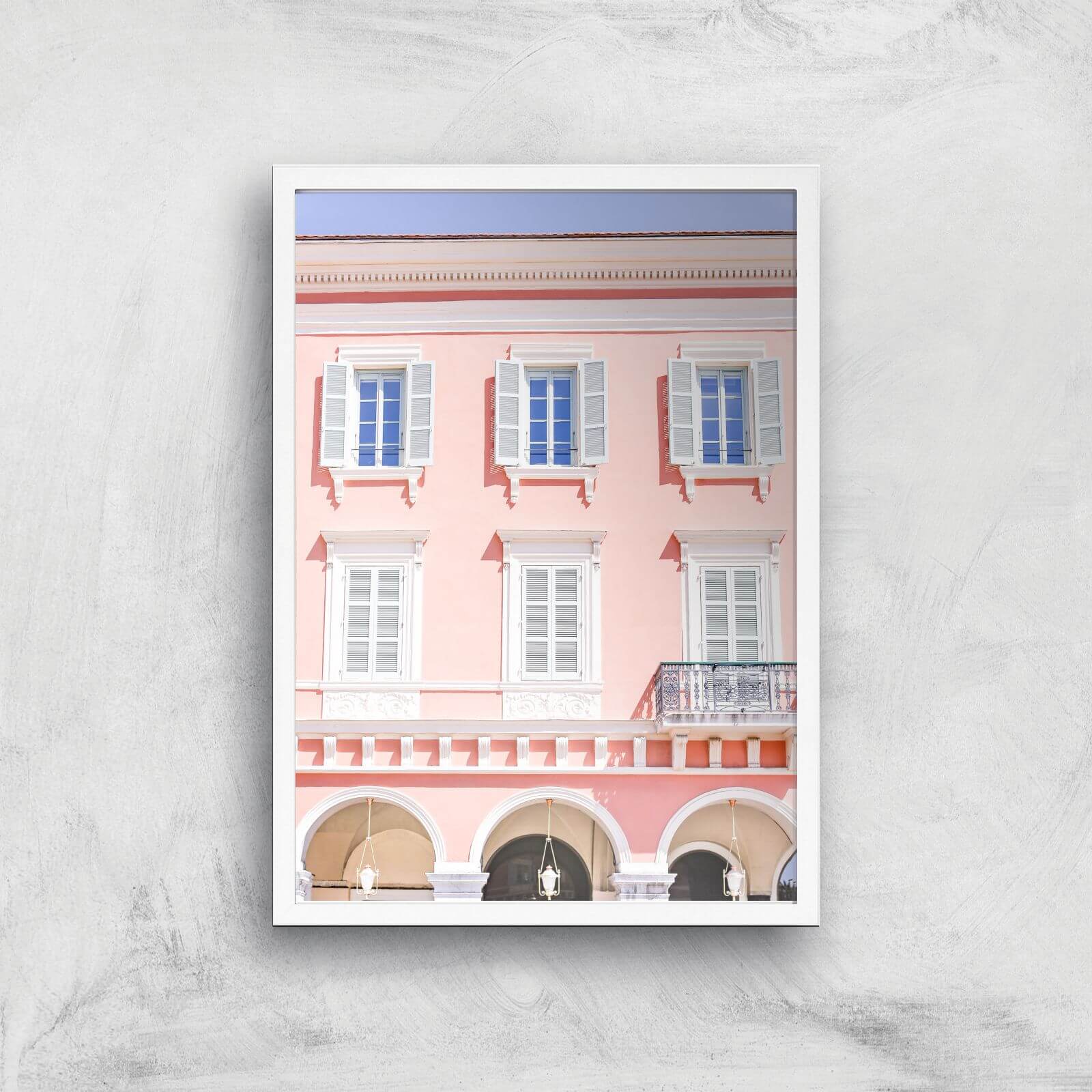 Rose Bon Bon Giclee Art Print - A3 - White Frame