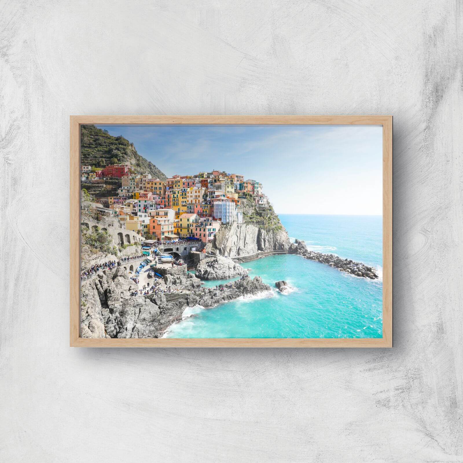 Santorini Coast Giclee Art Print - A3 - Wooden Frame