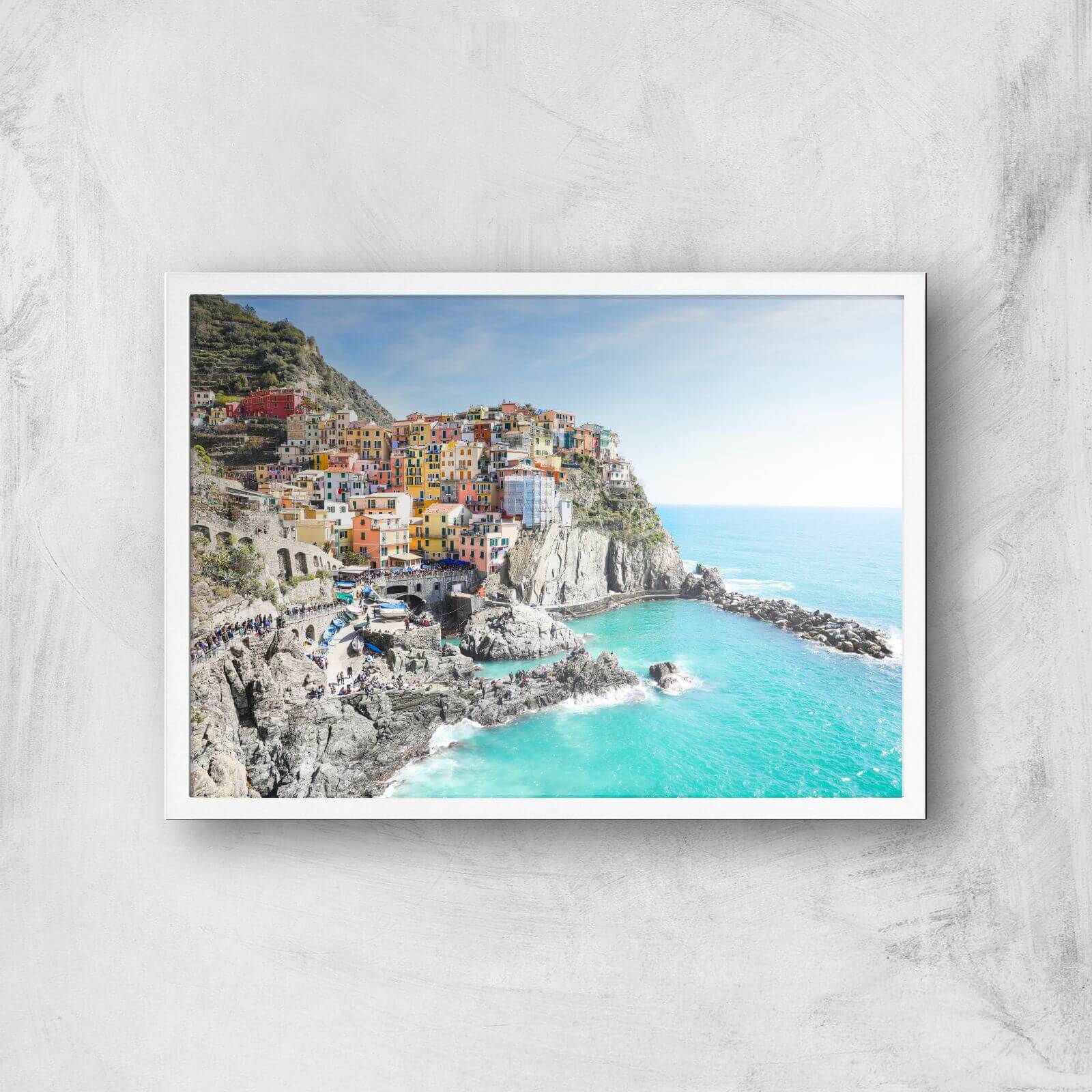 Santorini Coast Giclee Art Print - A3 - White Frame