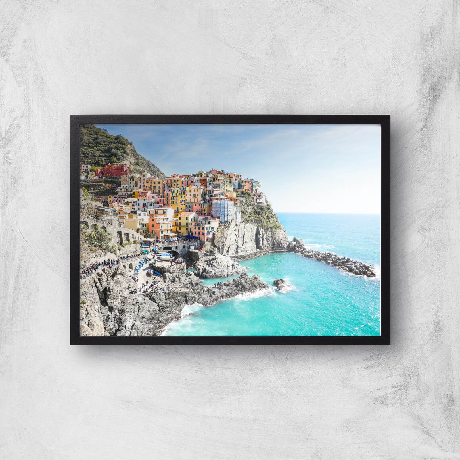Santorini Coast Giclee Art Print - A2 - Black Frame