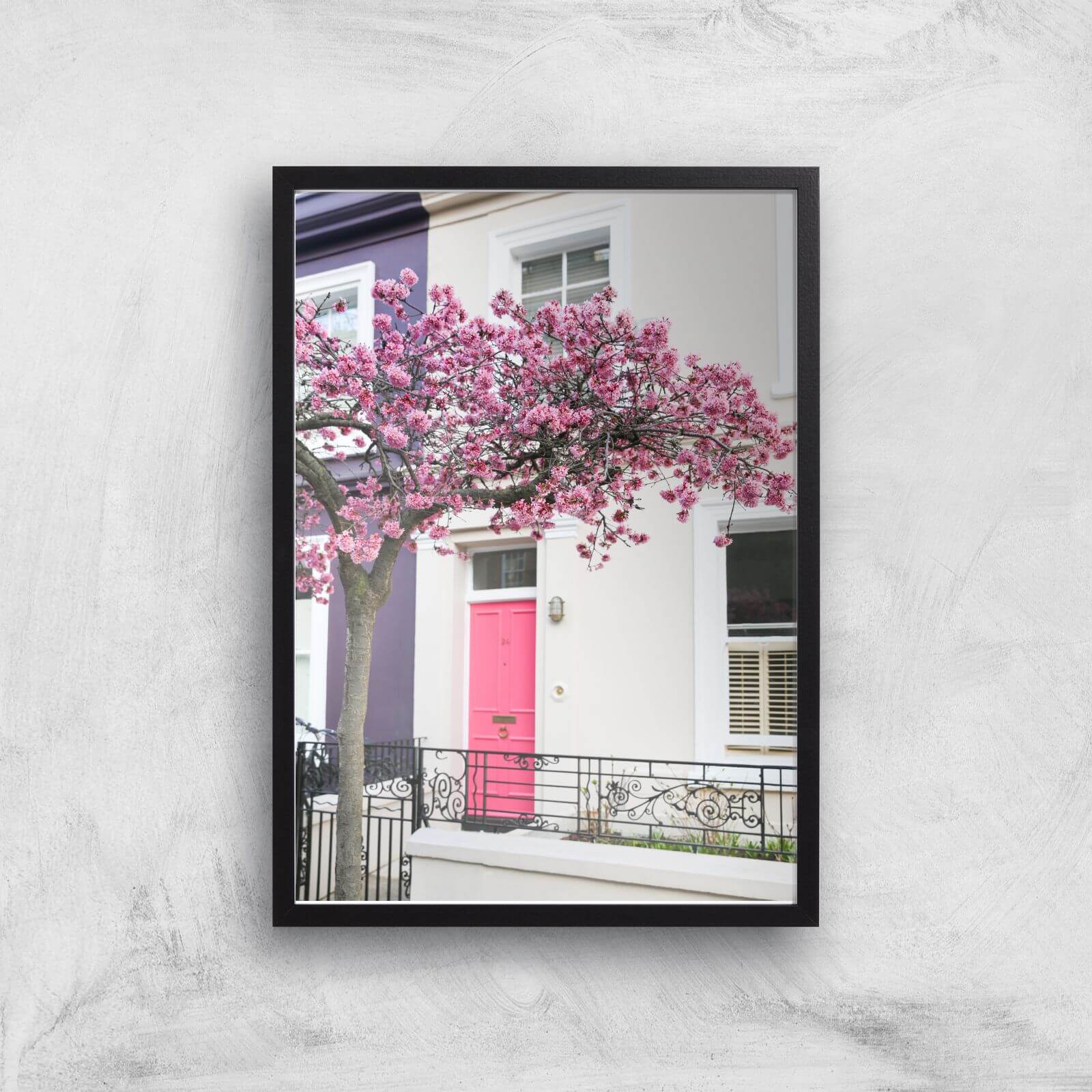 That's My House With The Pink Door Giclee Art Print - A3 - Black Frame