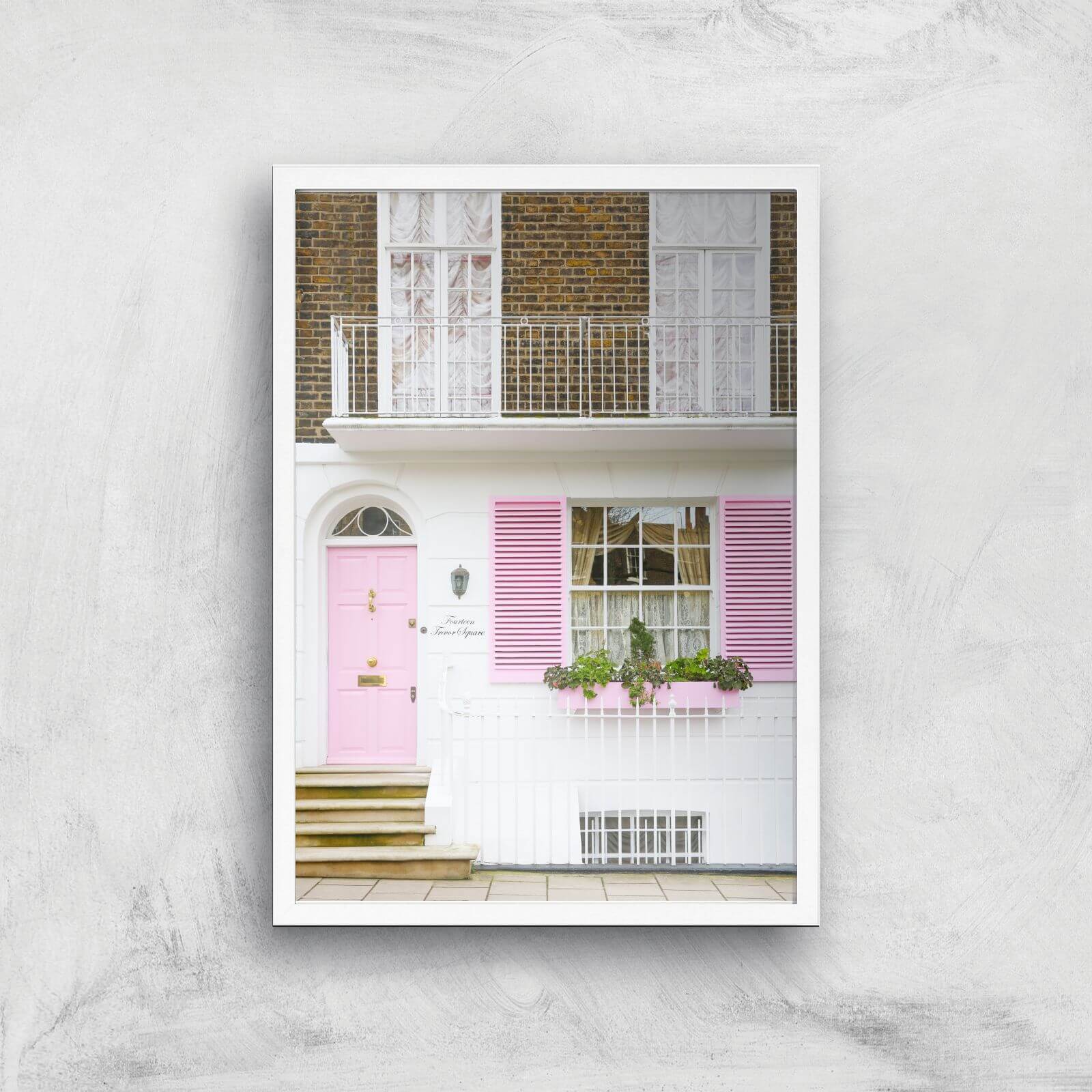 The Pink Door Giclee Art Print - A2 - White Frame