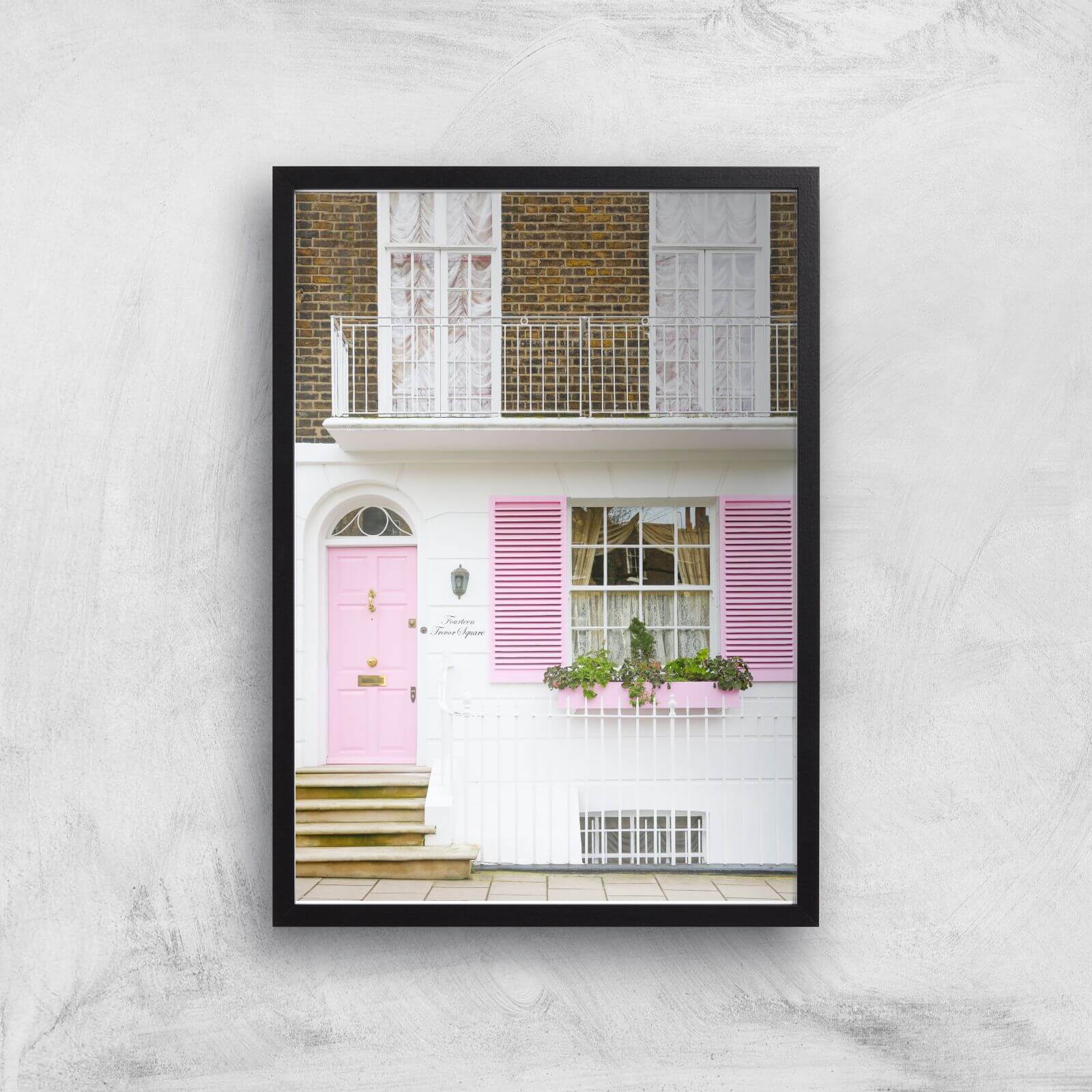 The Pink Door Giclee Art Print - A2 - Black Frame