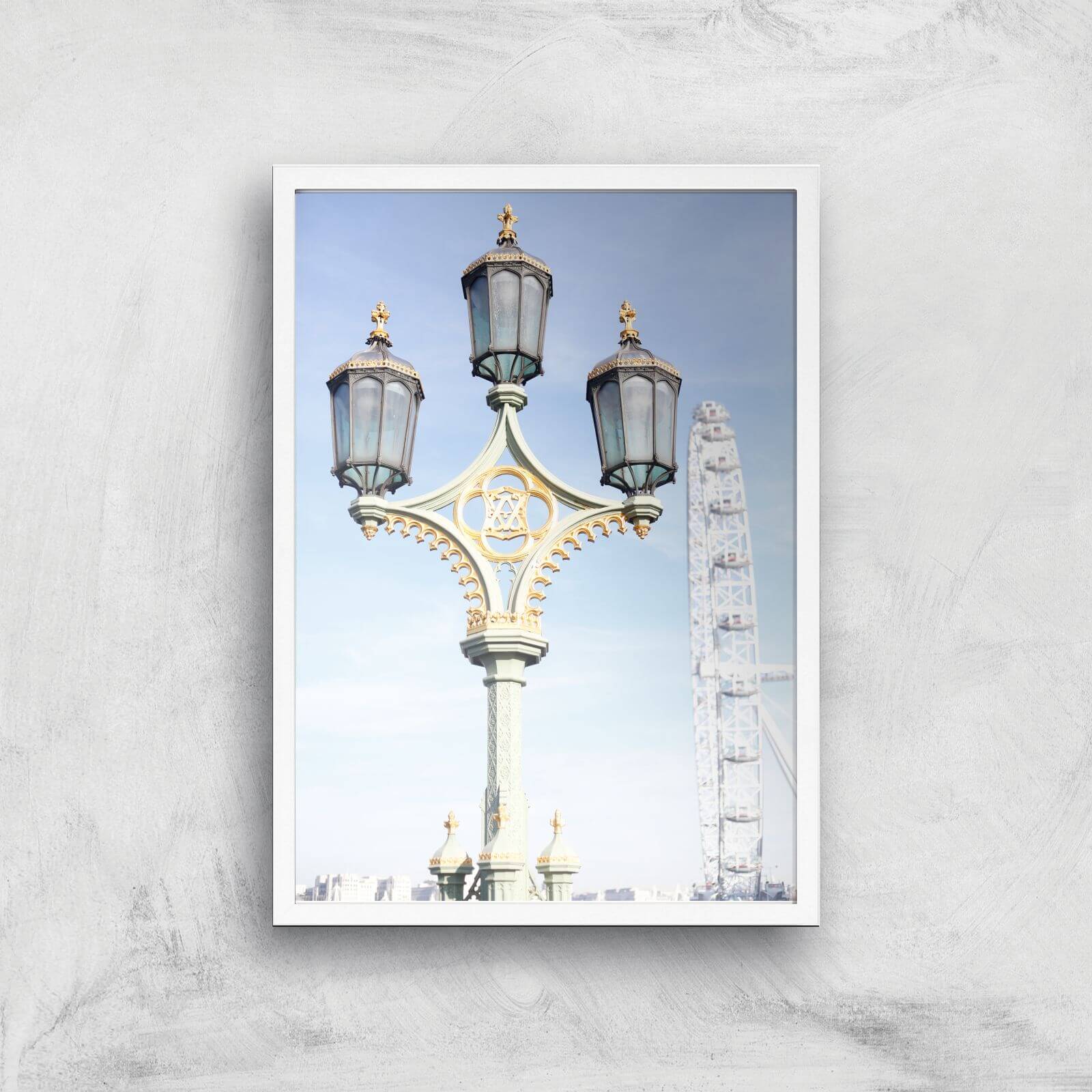 Street Lamps Giclee Art Print - A3 - White Frame