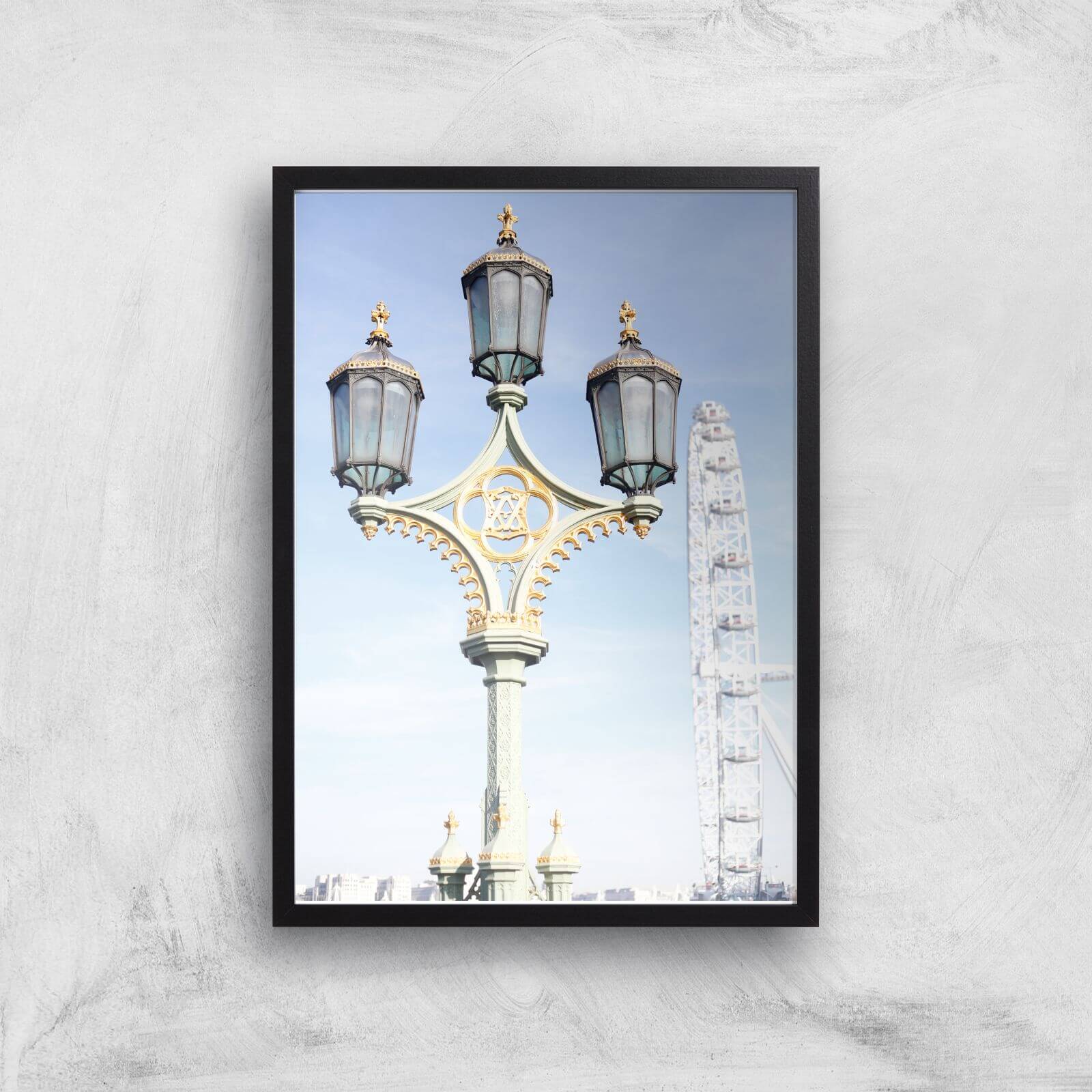Street Lamps Giclee Art Print - A3 - Black Frame