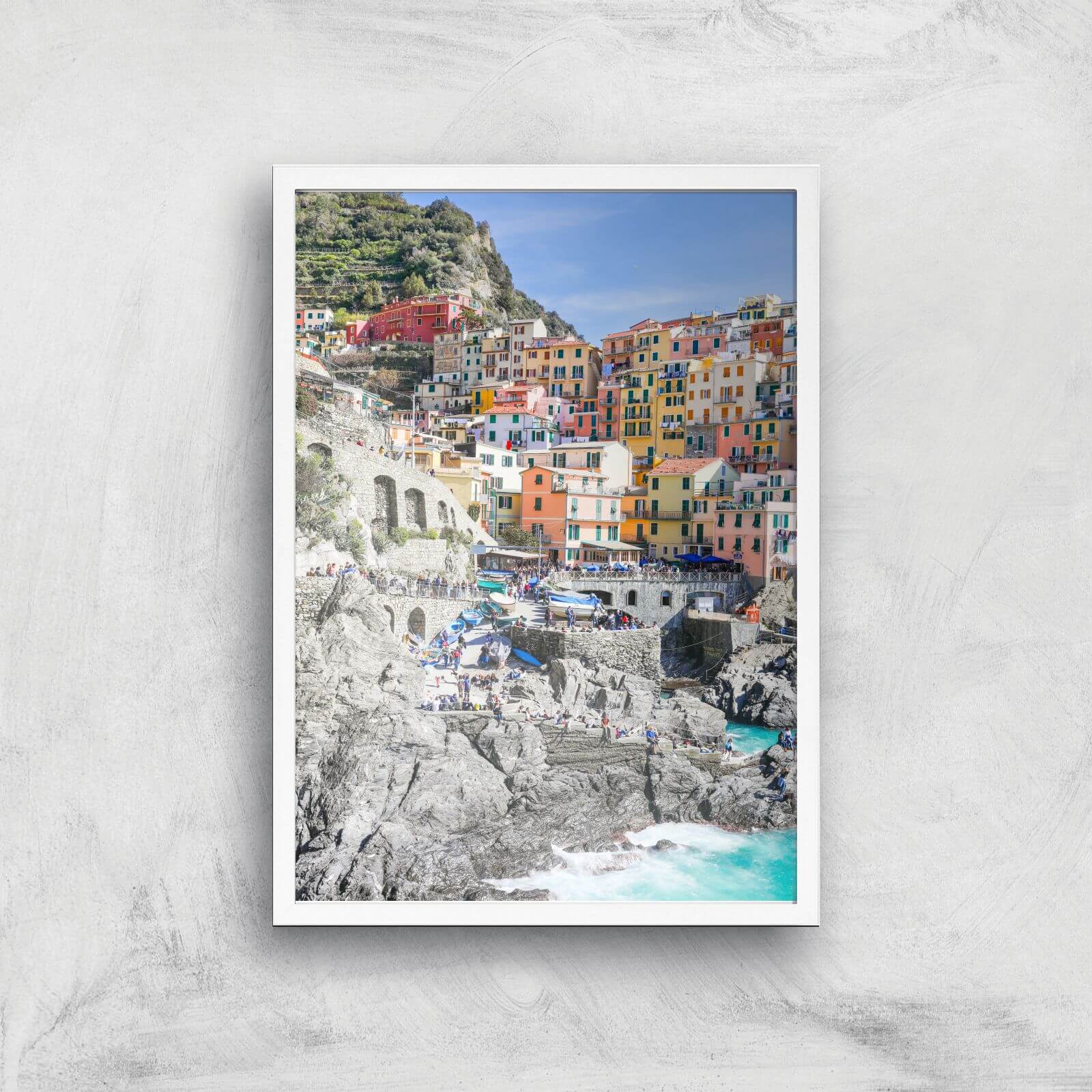 By The Italian Coast Giclee Art Print - A3 - White Frame