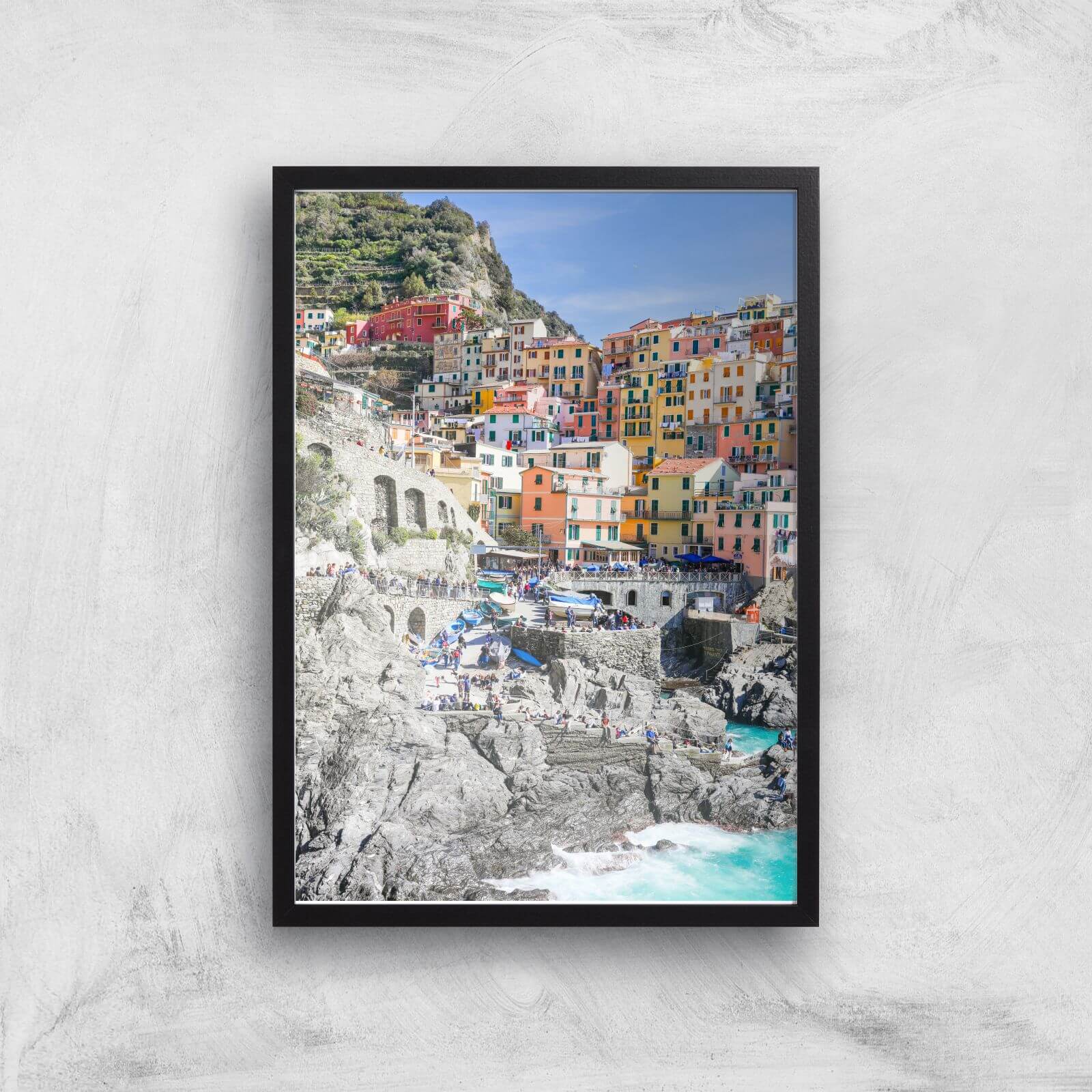 By The Italian Coast Giclee Art Print - A2 - Black Frame