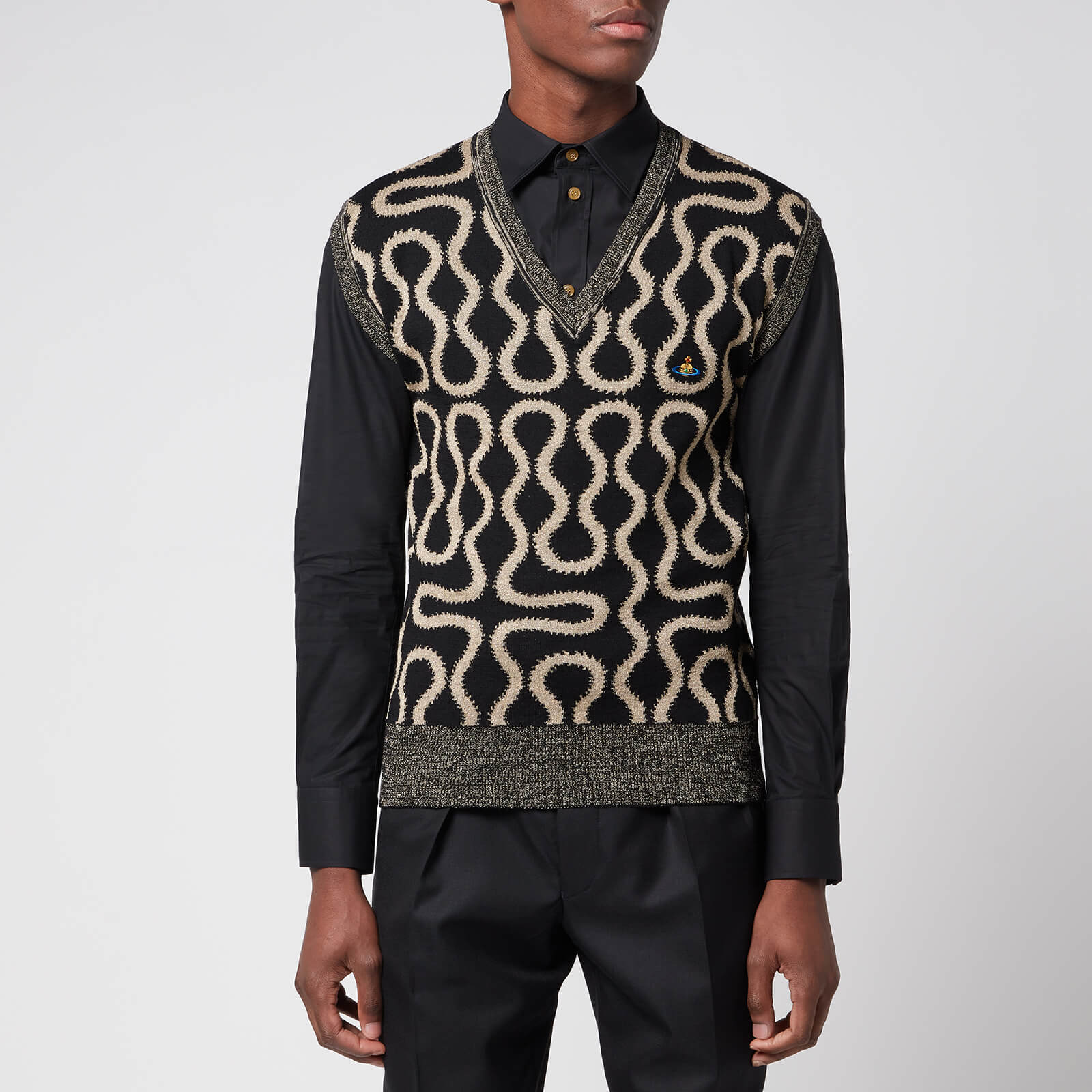 Vivienne Westwood Men's Peppe Vest - Black/Gold - S