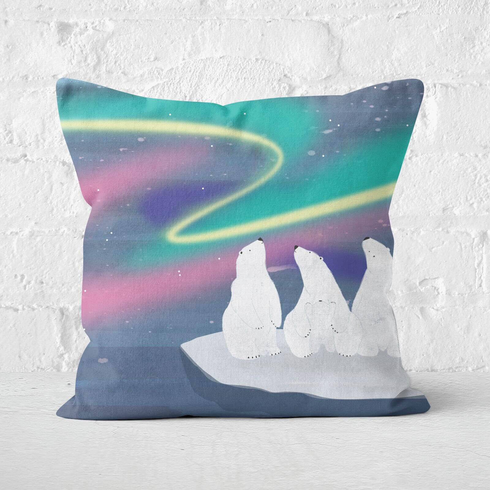 Snowtap An Aurora Of Polar Bears Square Cushion - 40x40cm - Soft Touch