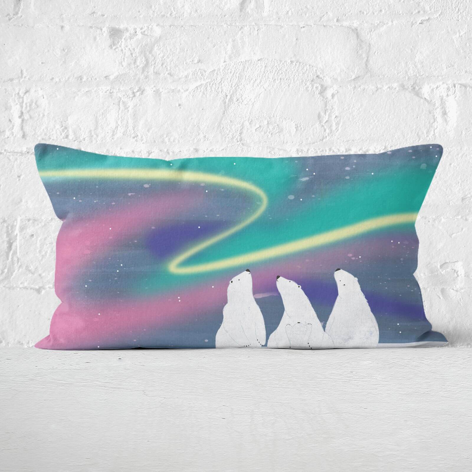 Snowtap Polar Bears Aurora Rectangular Cushion - 30x50cm - Soft Touch